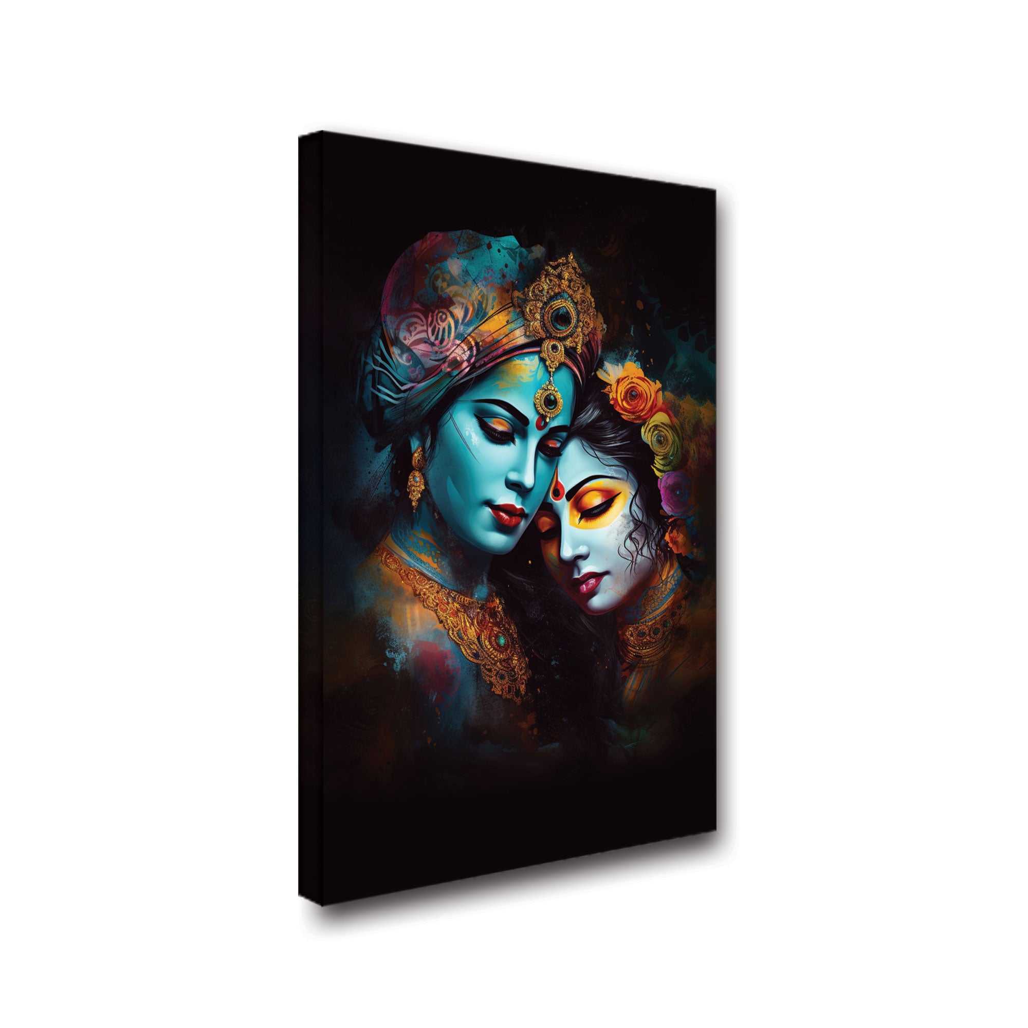 Radha krishan love Canvas painting with frame Big Size Wall Art for living room,Bedroom,Drawing room,Hotels