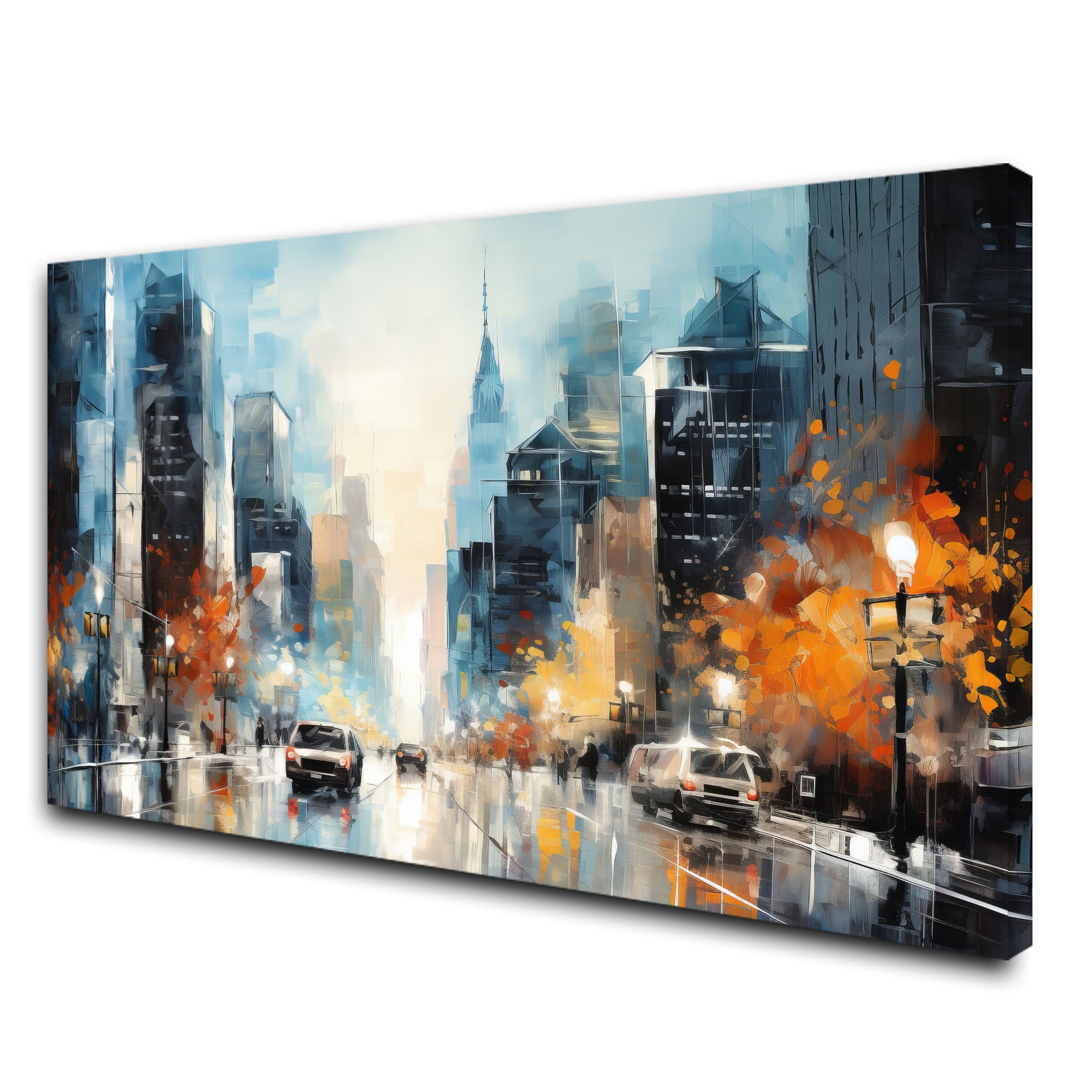 City Abstract Canvas painting with frame Big Size Wall Art for living room,Bedroom,Drawing room,Hotels