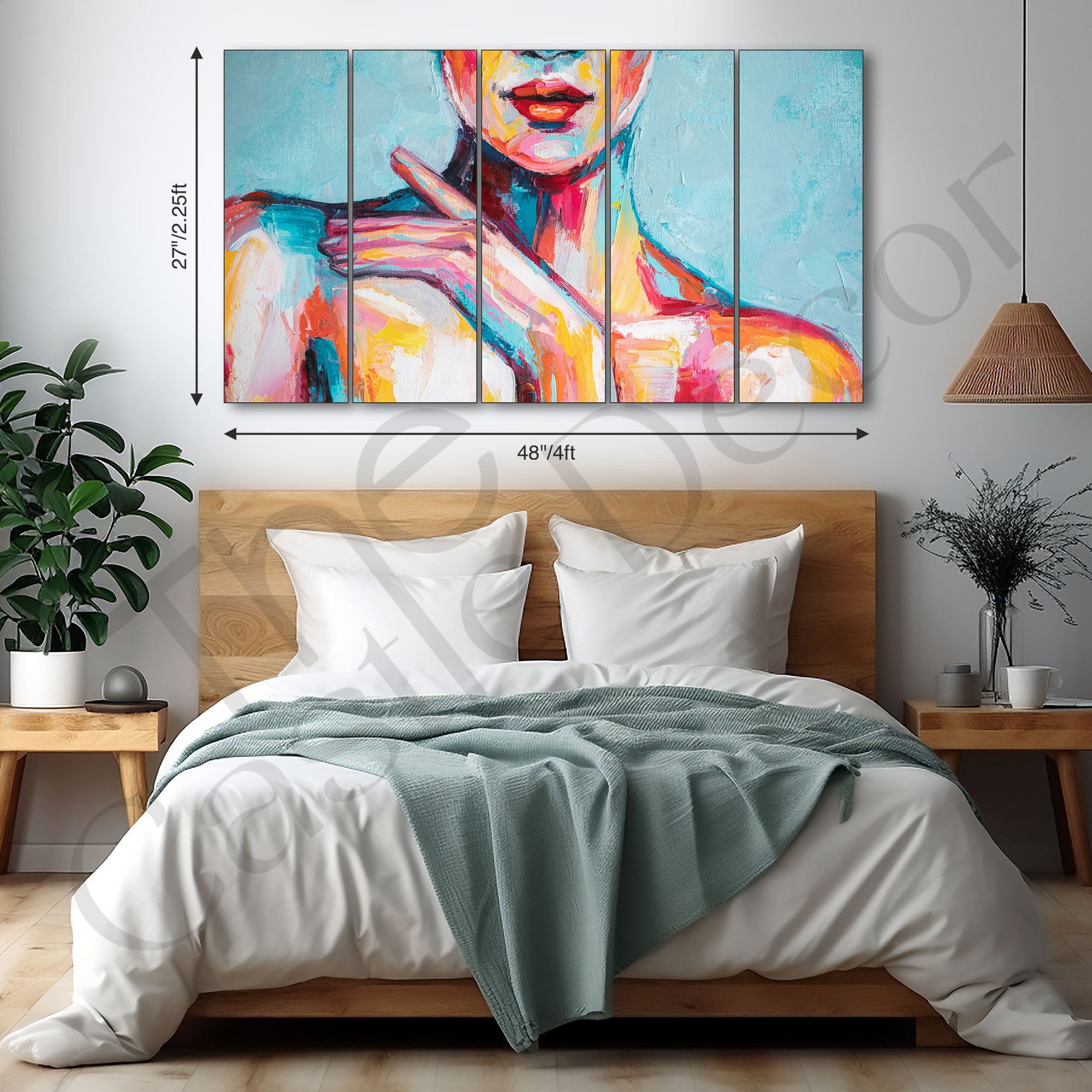Woman Abstract Painting with frame Big Size Wall Art for living room,Bedroom,Drawing room,Hotels