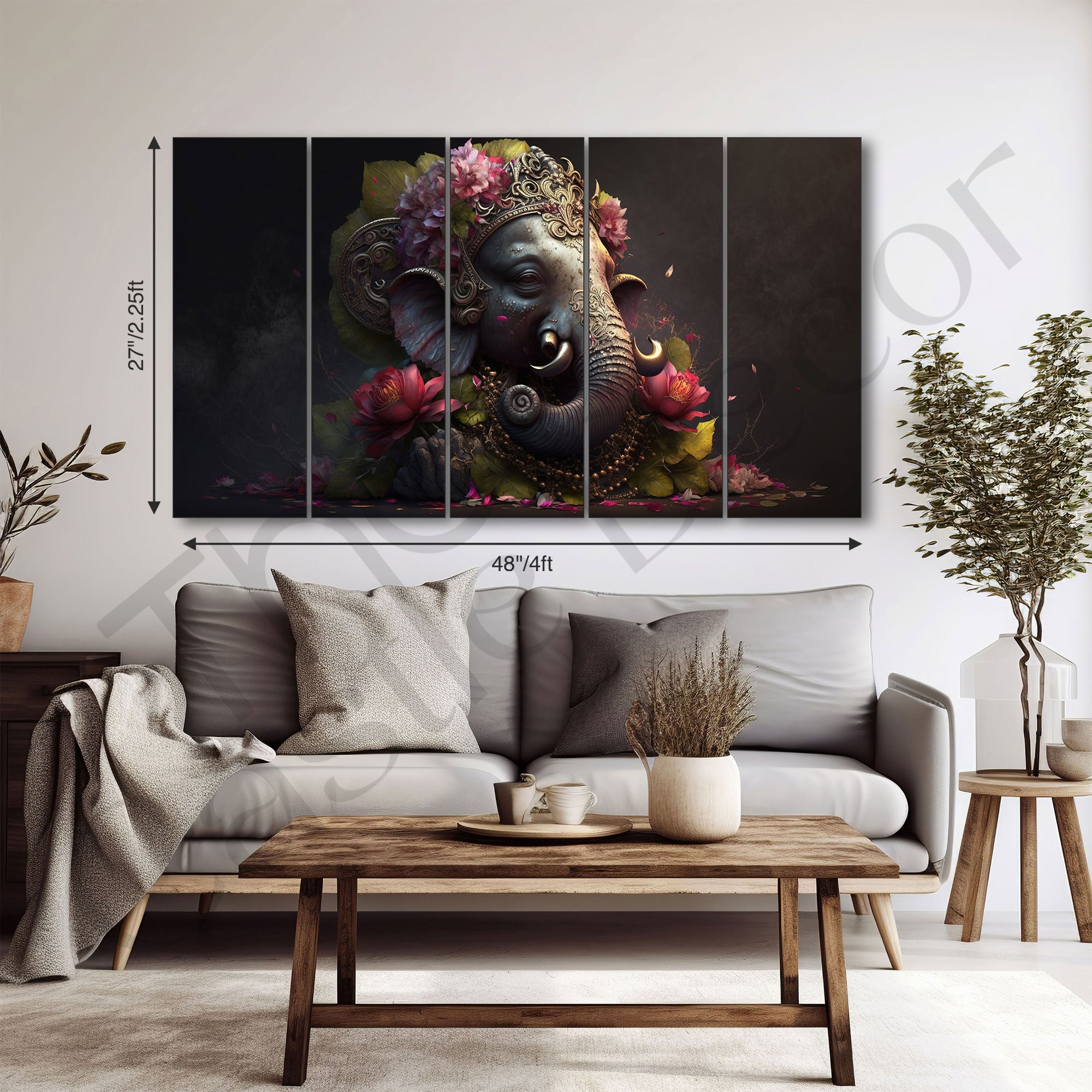 Lord Ganesha Painting with frame Big Size Wall Art for living room,Bedroom,Drawing room,Hotels