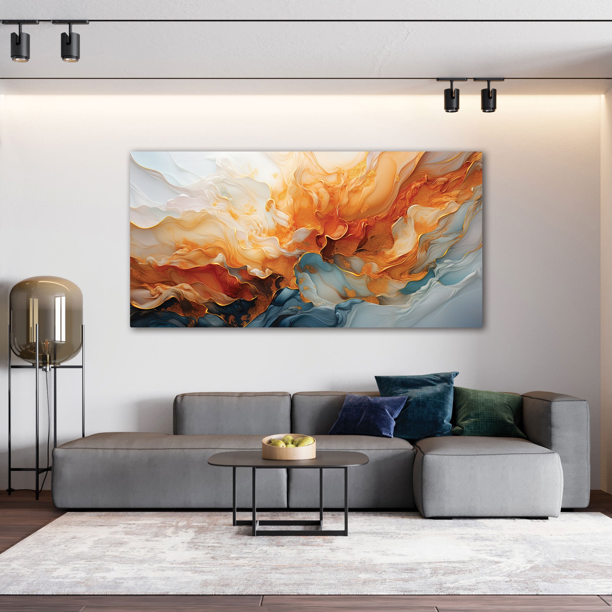Modern MulticoloursAbstract Canvas painting with frame Big Size Wall Art for living room,Bedroom,Drawing room,Hotels