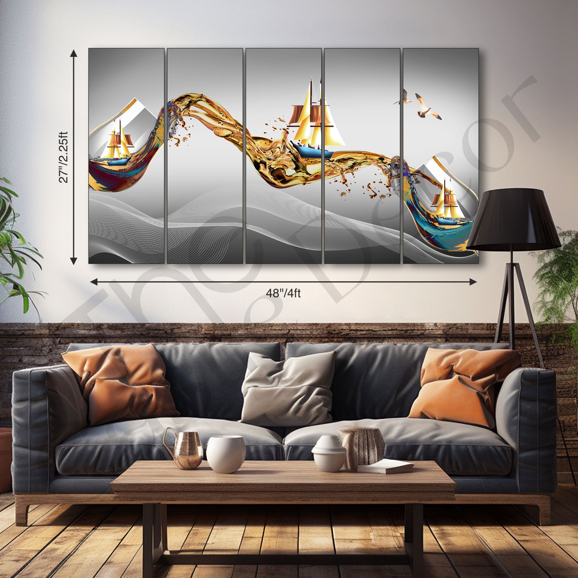 Abstract Painting with frame Big Size Wall Art for living room,Bedroom,Drawing room,Hotels