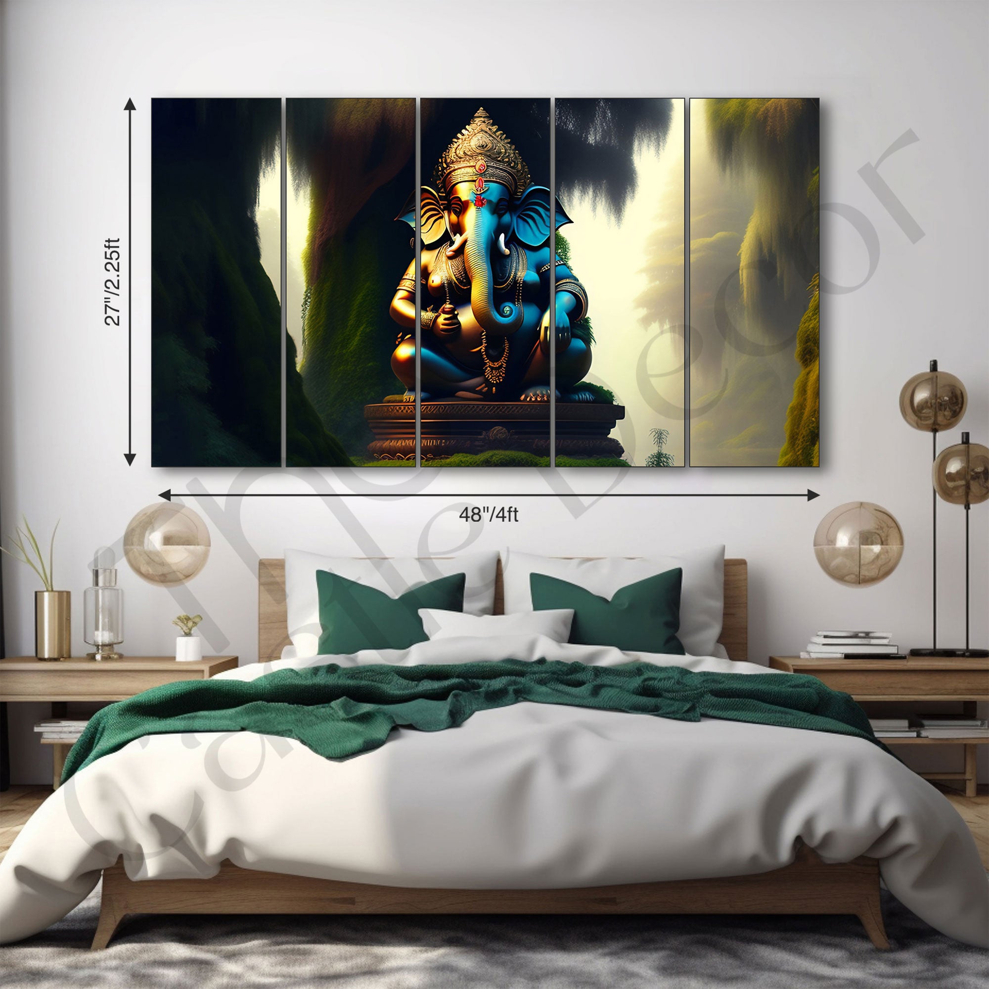 Lord Ganesha Painting with frame Big Size Wall Art for living room,Bedroom,Drawing room,Hotels
