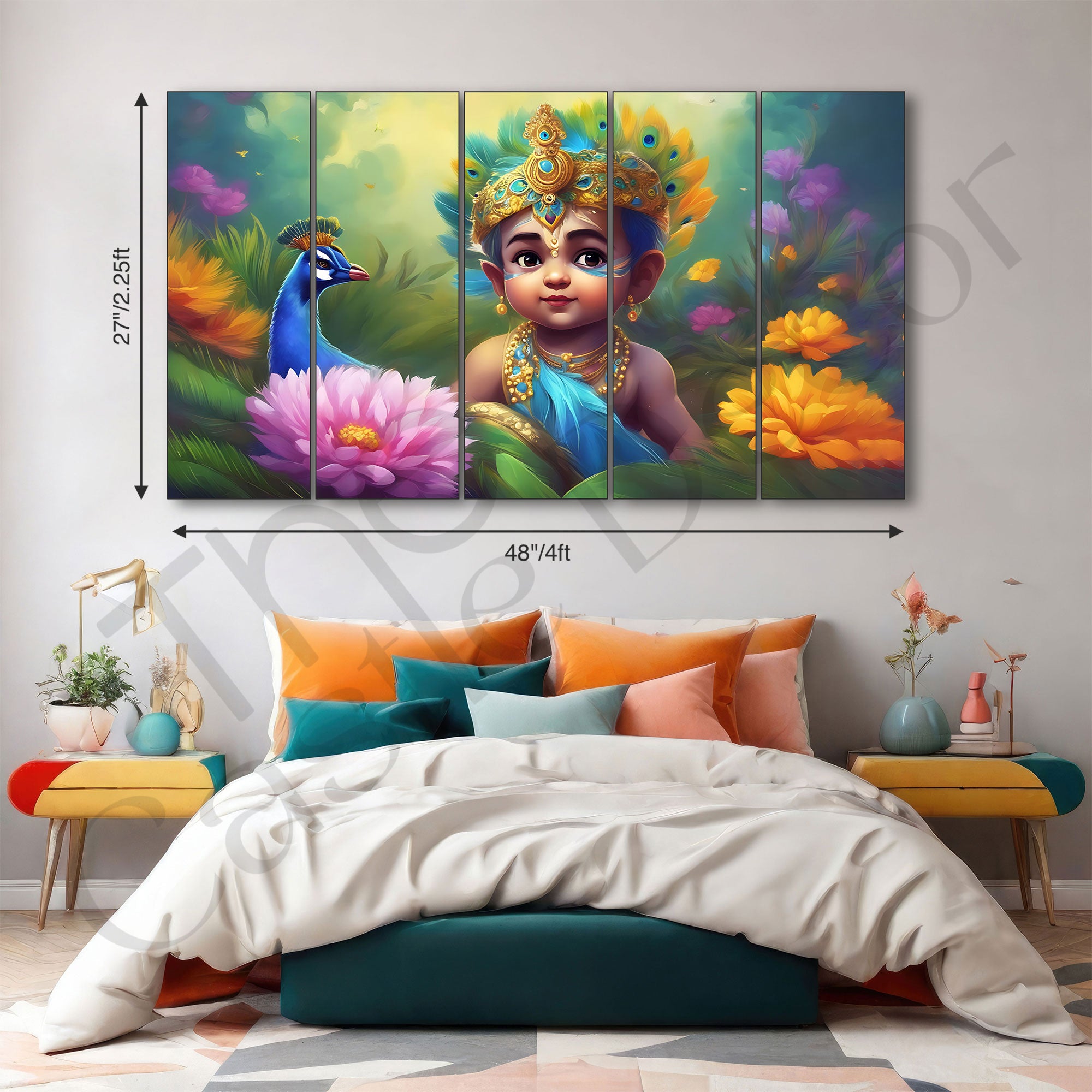 Bal Gopal Painting with frame Big Size Wall Art for living room,Bedroom,Drawing room,Hotels