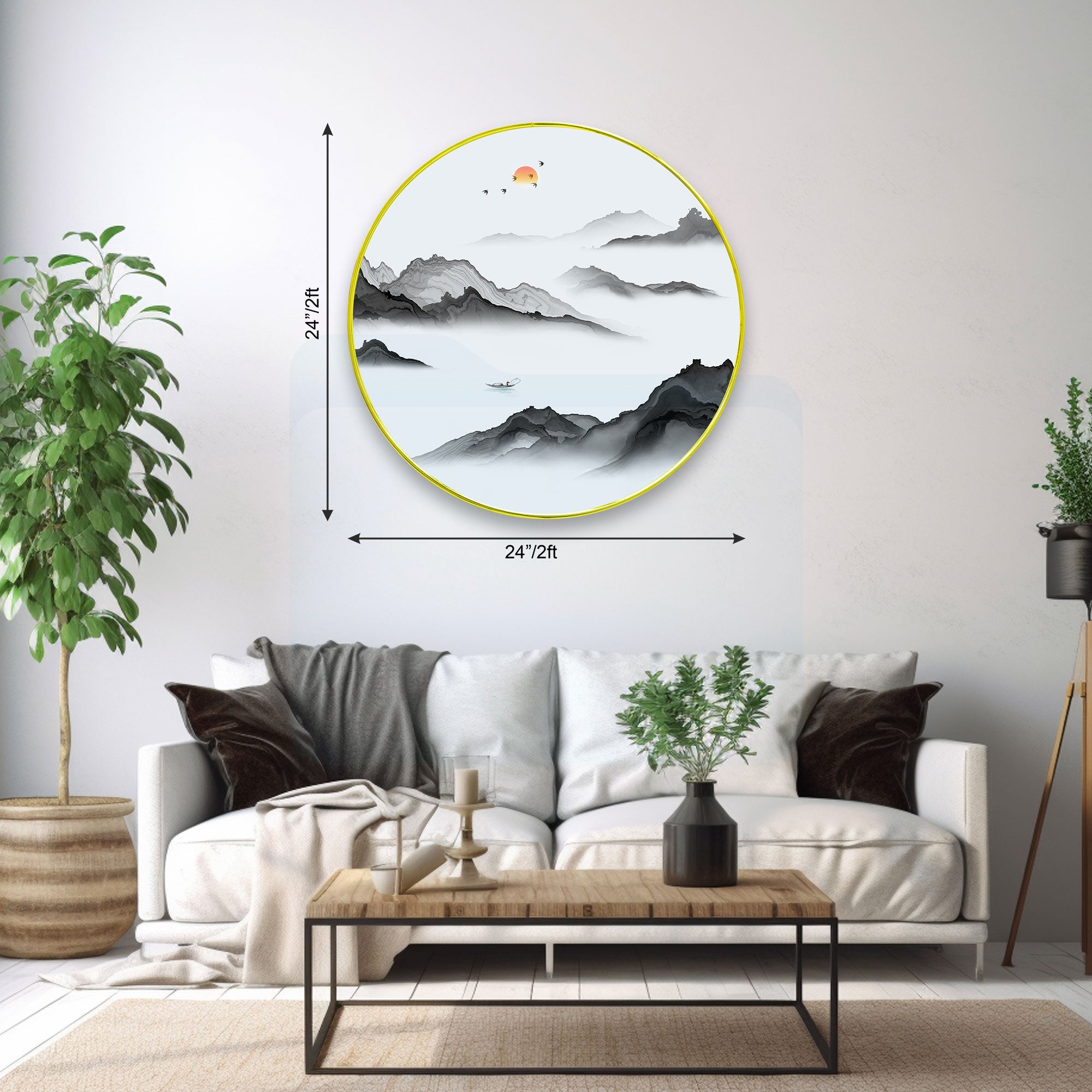 Nature Sparkle Wooden Wall Plate for Home Decoration Art-12