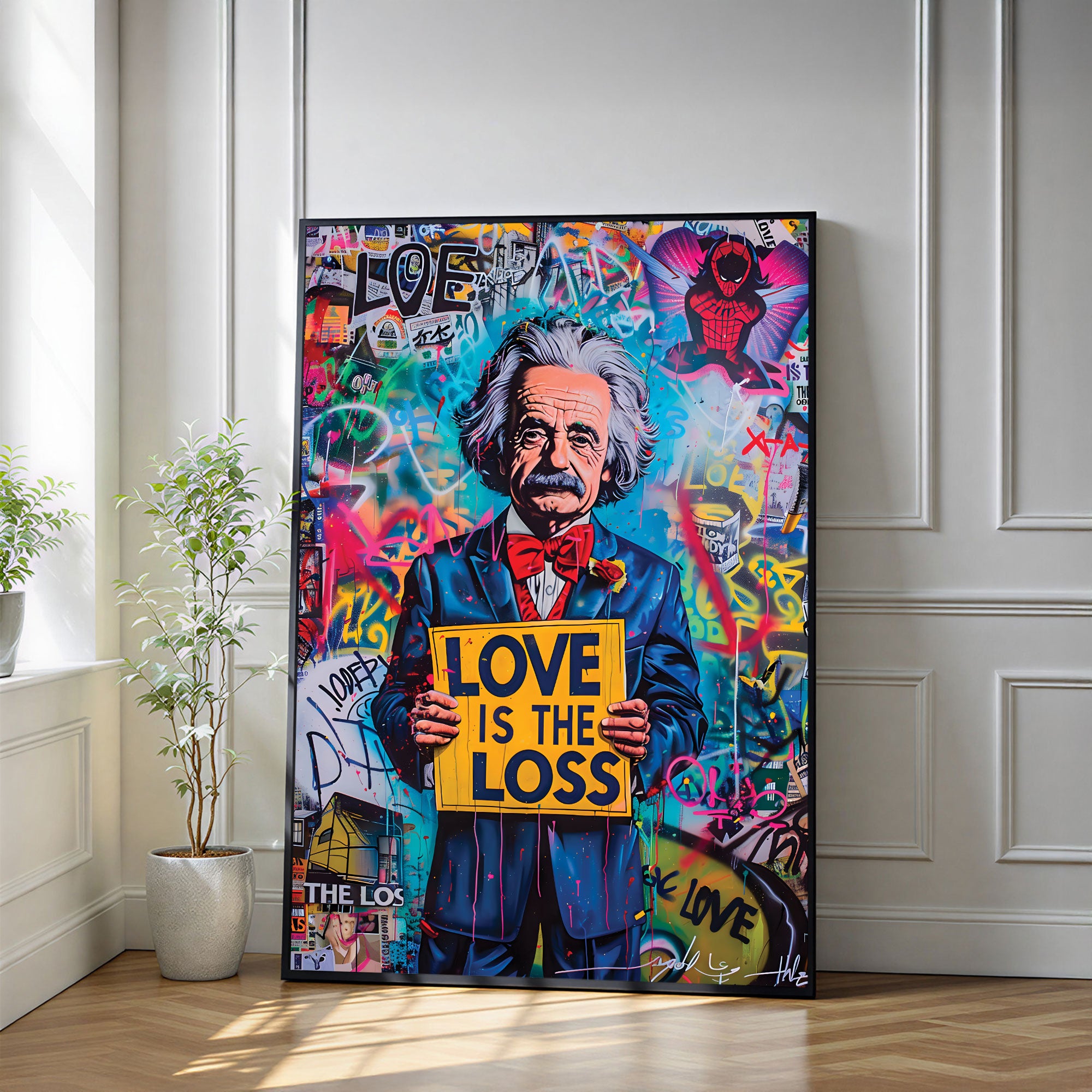 The Castle Decor Iconic Scientist Pop Art Wall Art – Inspirational Graffiti Style Portrait Artwork with Premium Sparkle Finish, 20×30 Inch Wall Décor for Office & Study Room