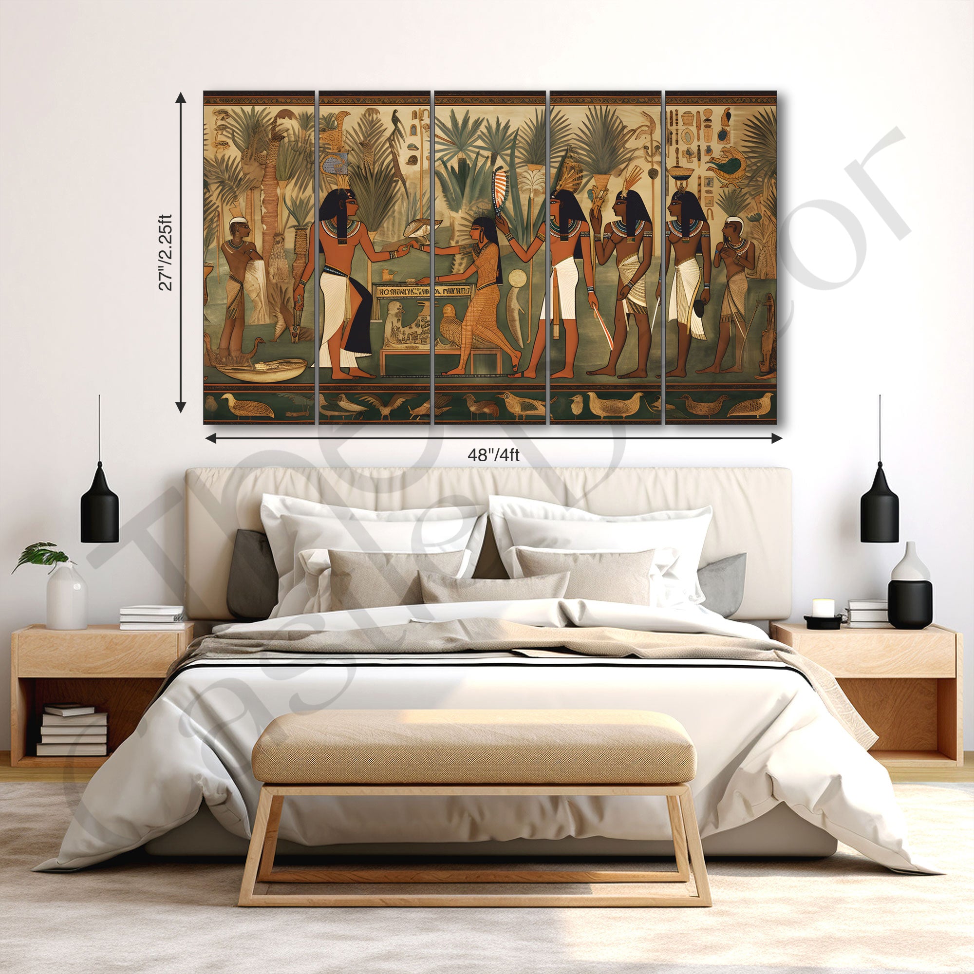 Egyptian Art Painting with frame Big Size Wall Art for living room,Bedroom,Drawing room,Hotels