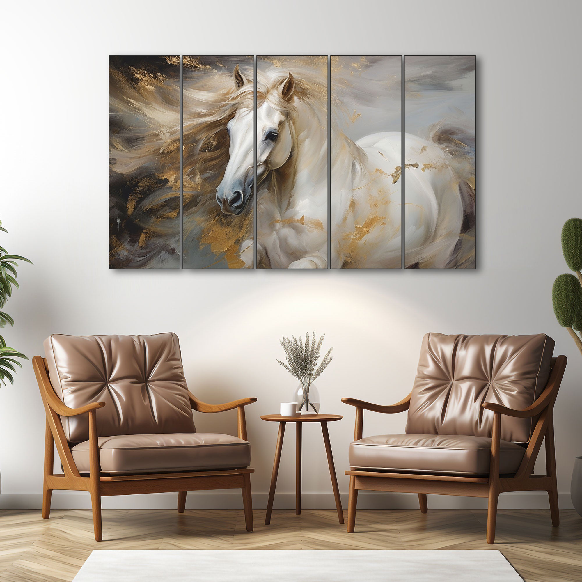 Modern Horses Painting with frame Big Size Wall Art for living room,Bedroom,Drawing room,Hotels