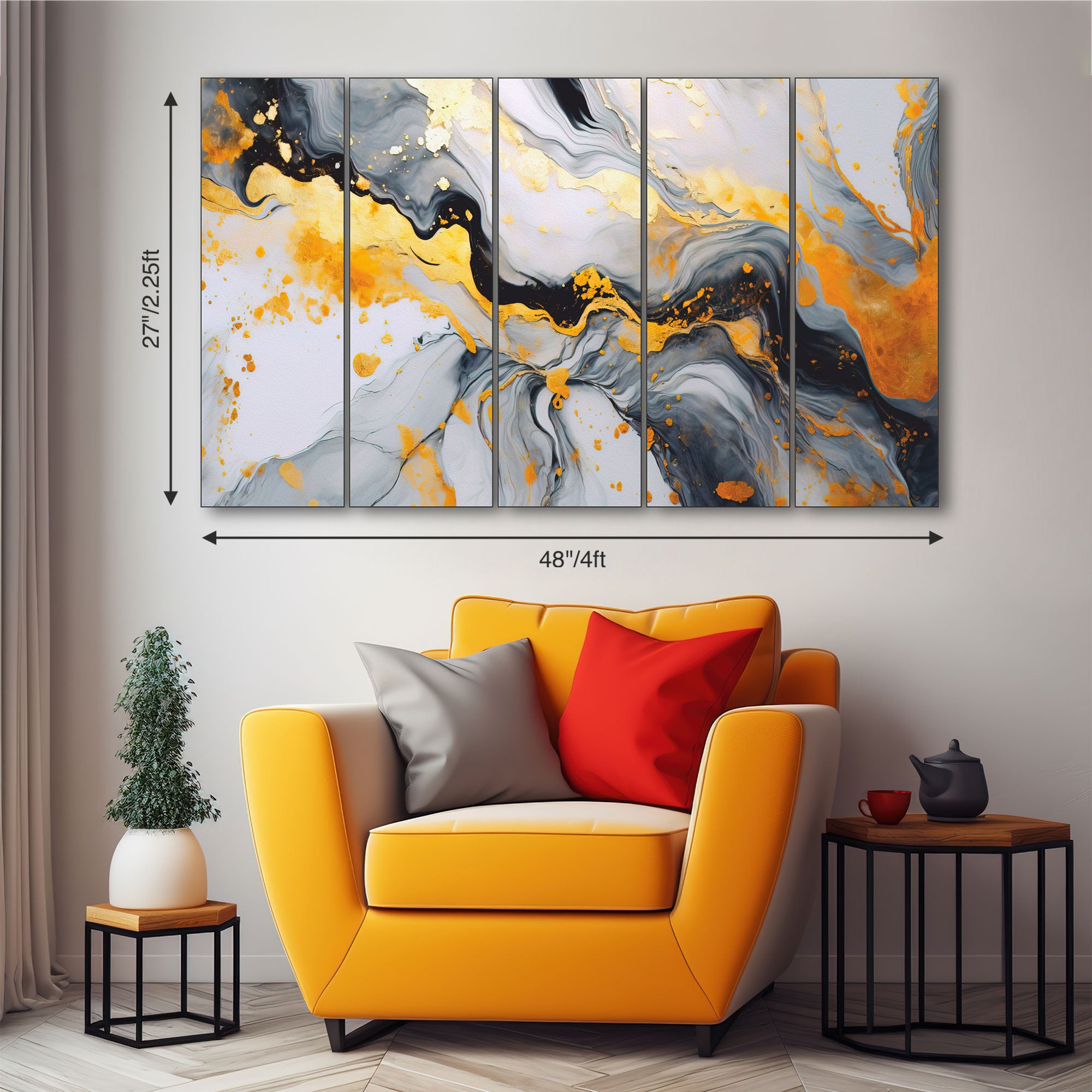 Marble Abstract Painting with frame Big Size Wall Art for living room,Bedroom,Drawing room,Hotels