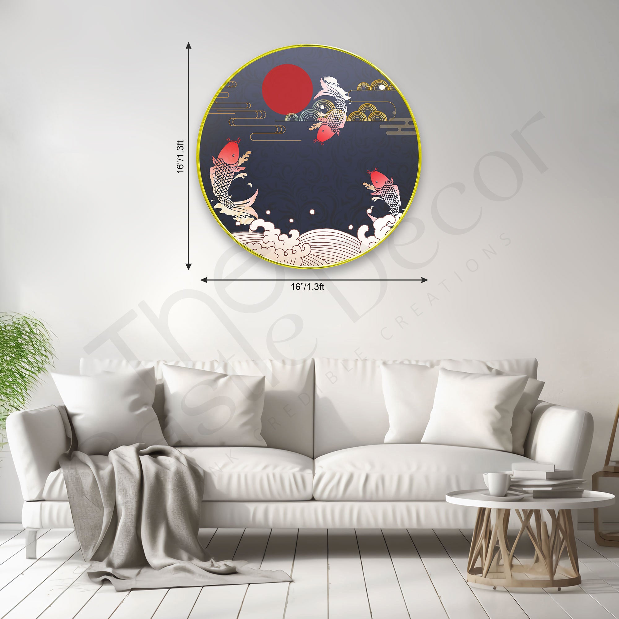Fishes Sparkle Wooden Wall Plate for Home Decoration Art-29