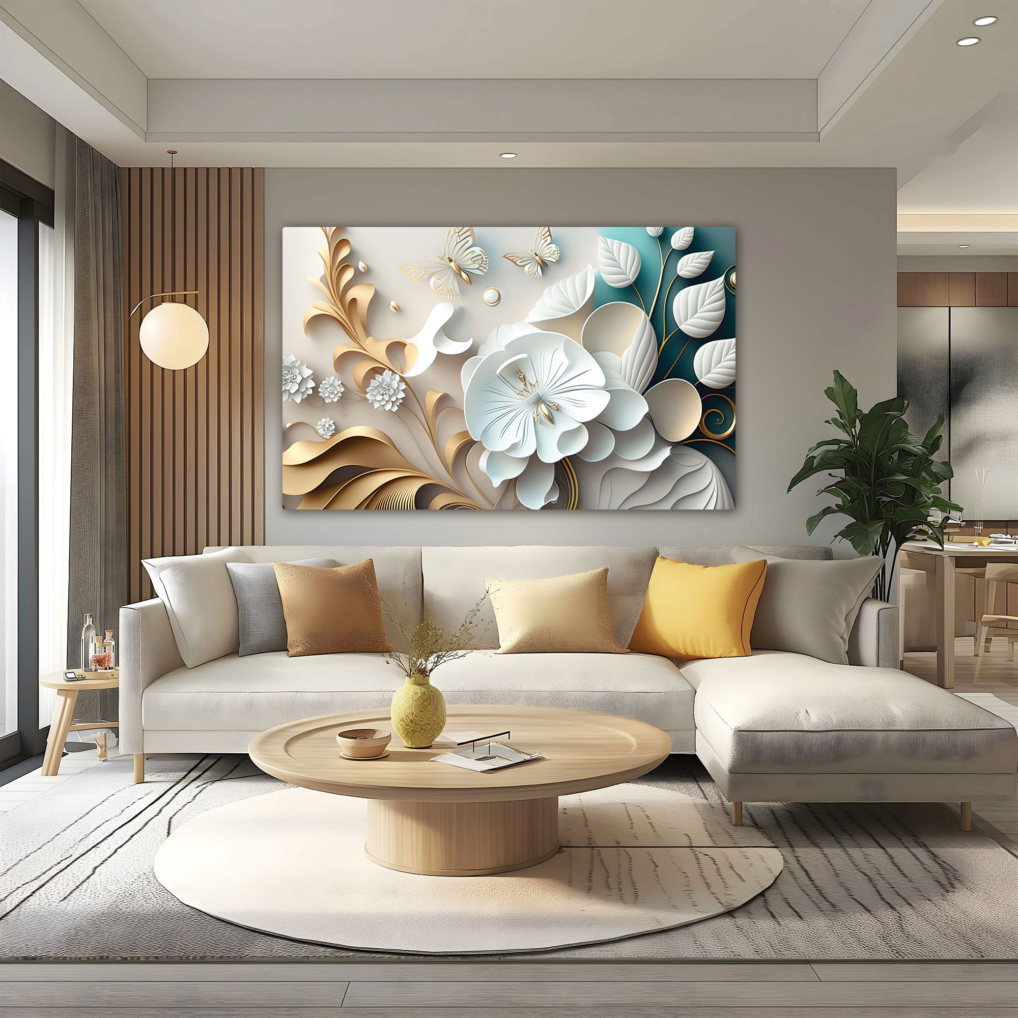 Flowers Canvas painting with frame Big Size Wall Art for living room,Bedroom,Drawing room,Hotels