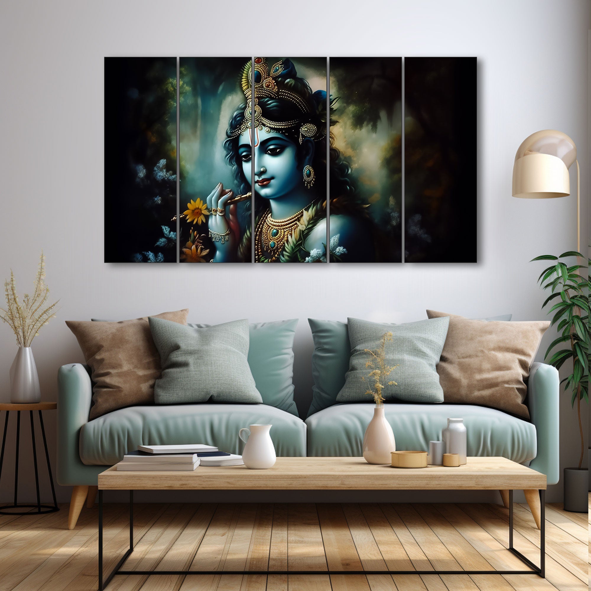 Krishna Ji Painting with frame Big Size Wall Art for living room,Bedroom,Drawing room,Hotels