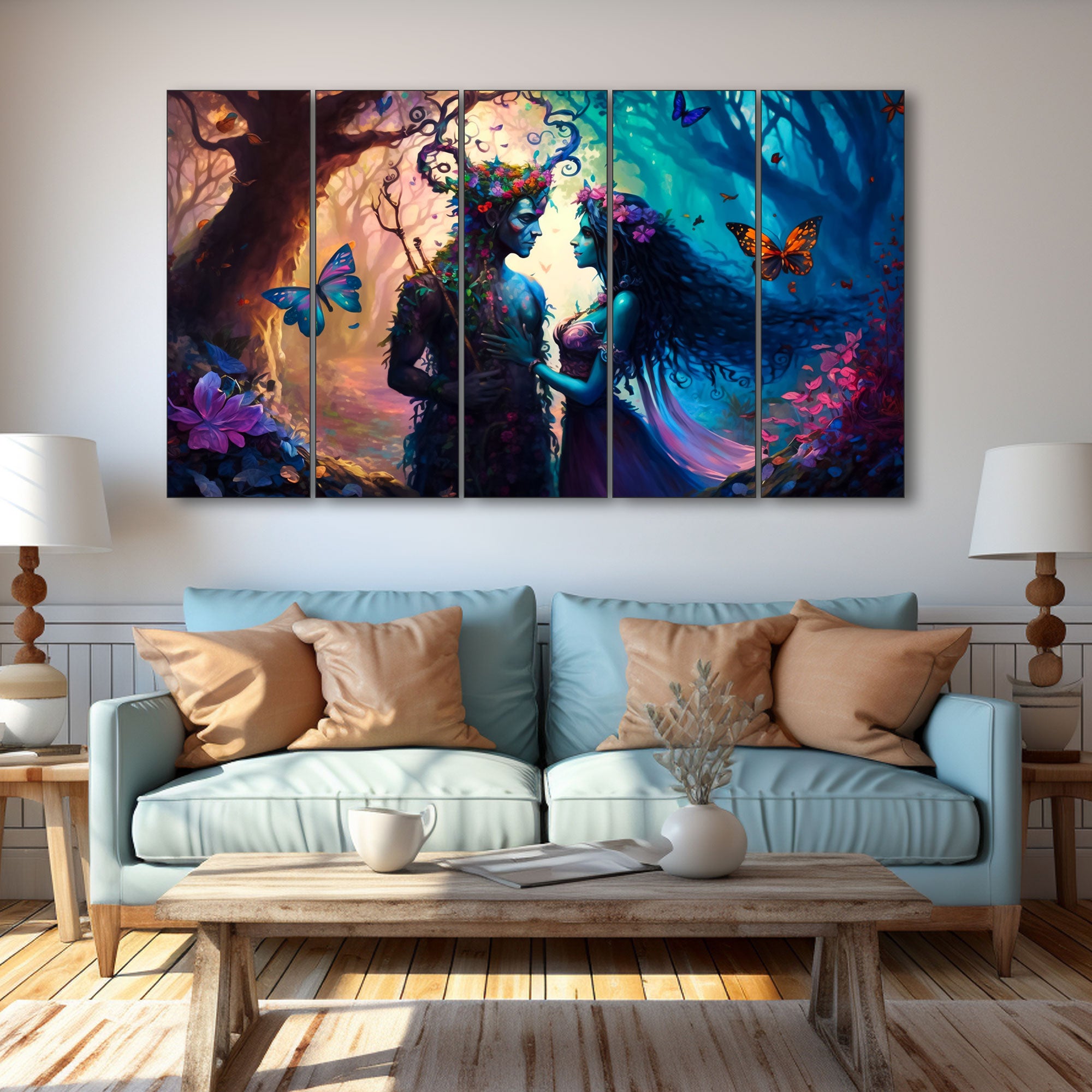 Radha Krishna Painting with frame Big Size Wall Art for living room,Bedroom,Drawing room,Hotels 27x48"