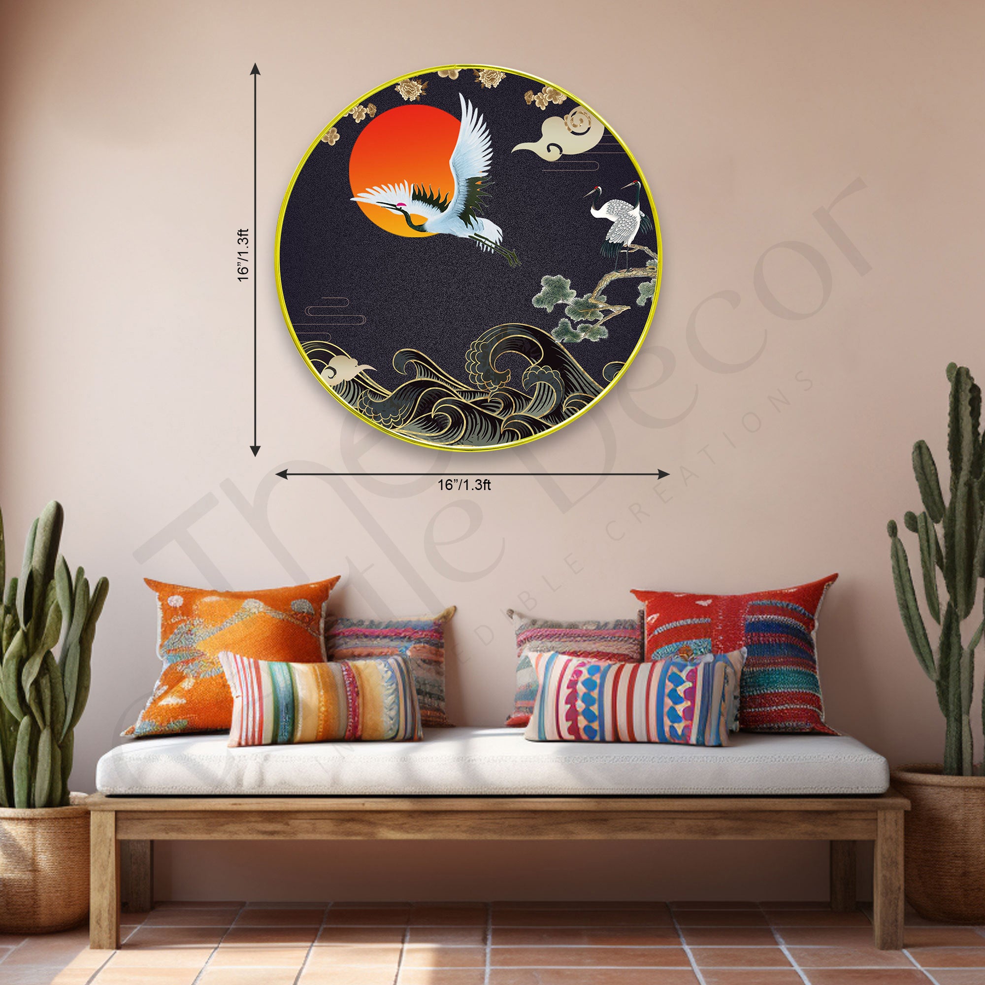 Birds Sparkle Wooden Wall Plate for Home Decoration Art-23