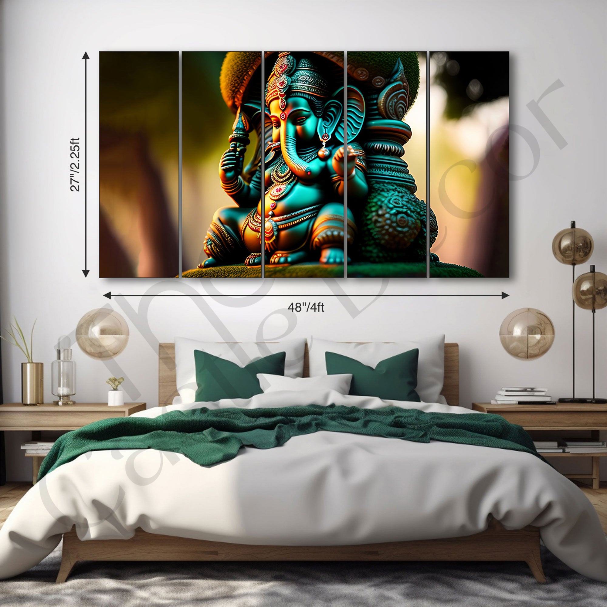 Lord Ganesha Painting with frame Big Size Wall Art for living room,Bedroom,Drawing room,Hotels