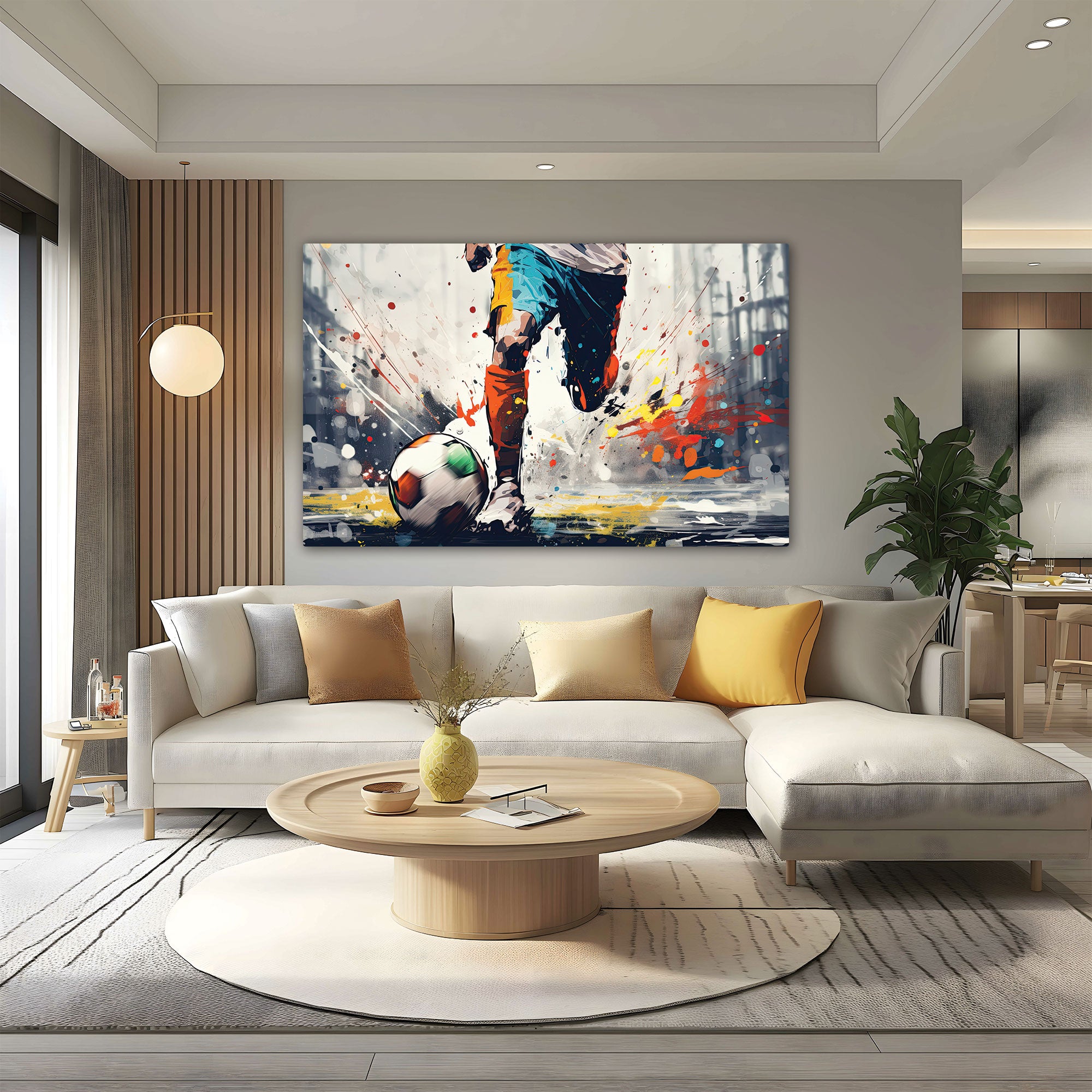 Football Canvas painting with frame Big Size Wall Art for living room,Bedroom,Drawing room,Hotels