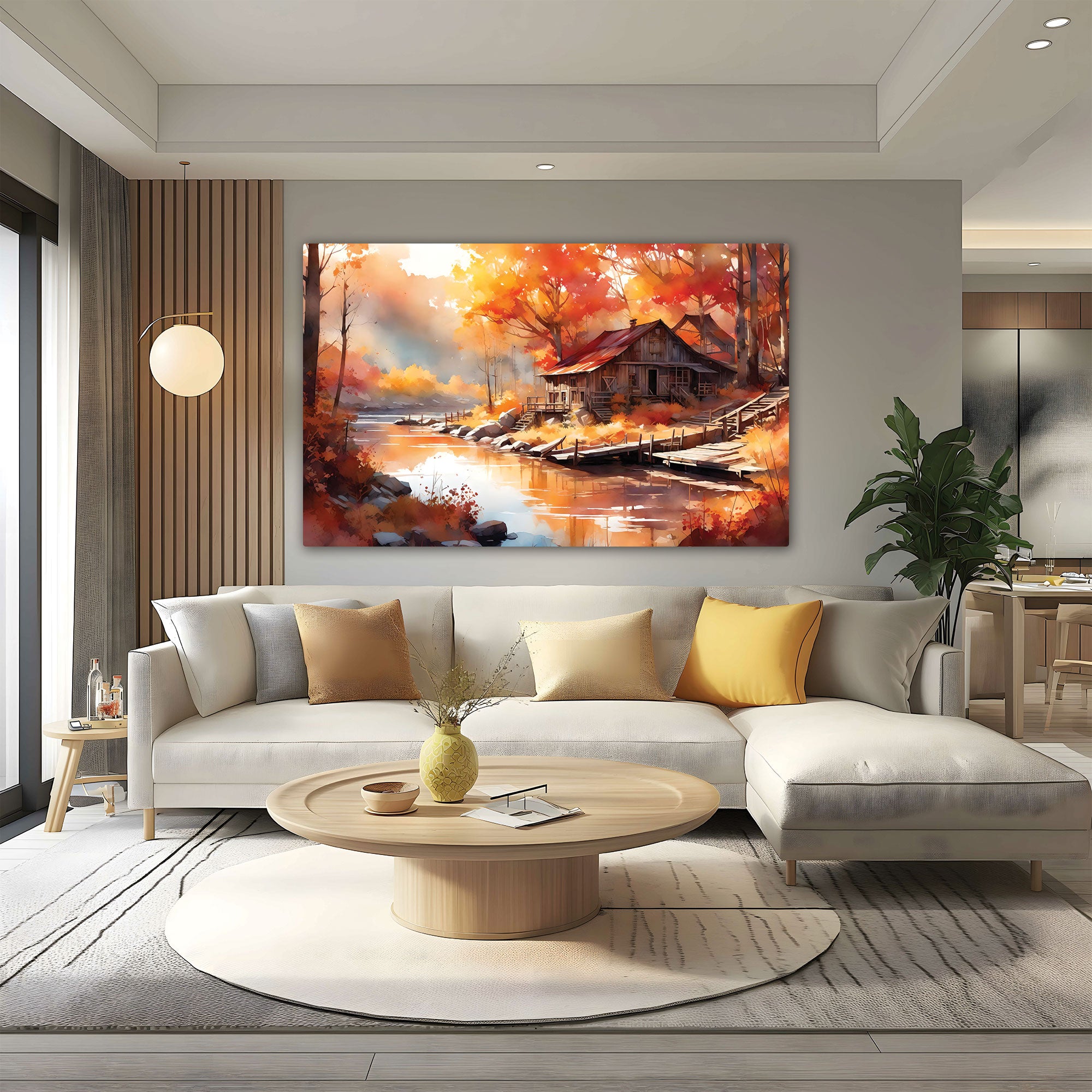 Forest Abstract Canvas painting with frame Big Size Wall Art for living room,Bedroom,Drawing room,Hotels
