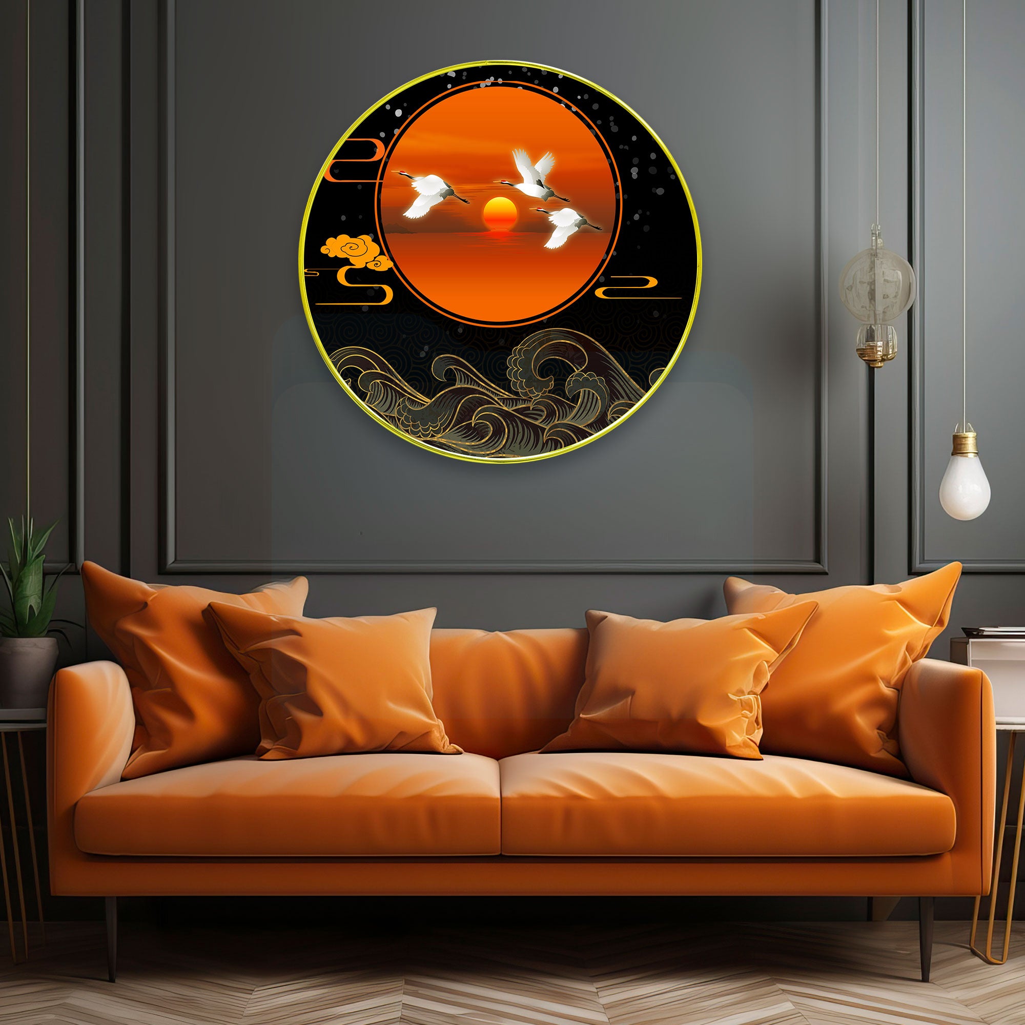 Birds Sparkle Wooden Wall Plate for Home Decoration Art-21