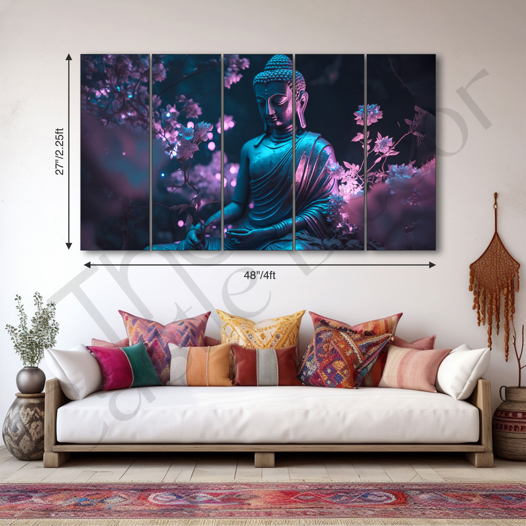 Lord Budha Painting with frame Big Size Wall Art for living room,Bedroom,Drawing room,Hotels