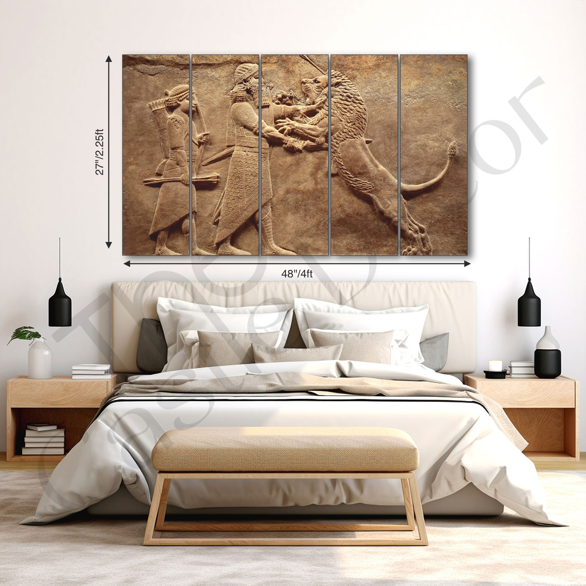Assyrian Painting with frame Big Size Wall Art for living room,Bedroom,Drawing room,Hotels