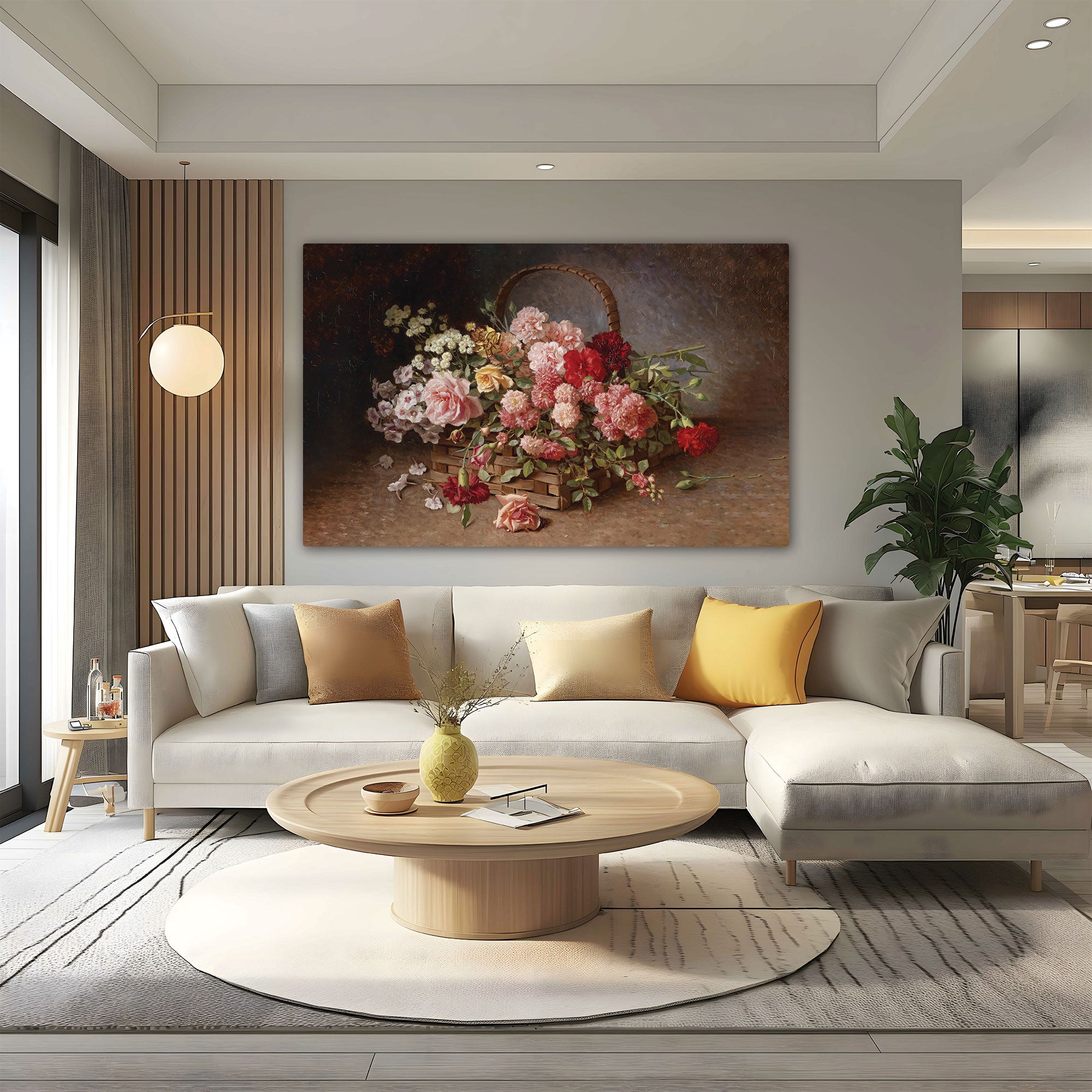 FlowersAbstract Canvas painting with frame Big Size Wall Art for living room,Bedroom,Drawing room,Hotels