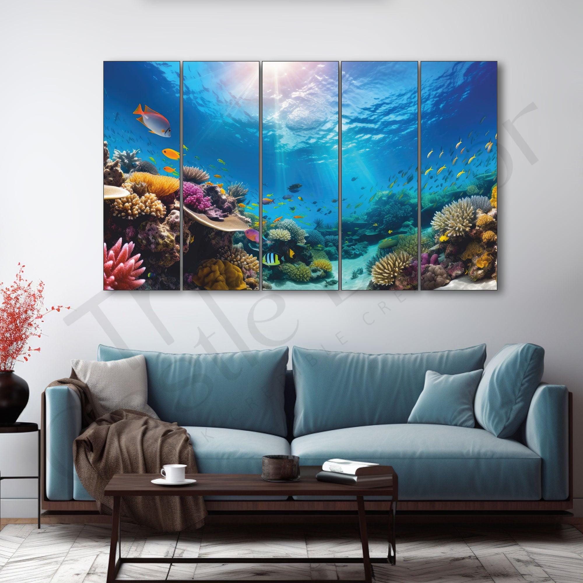 Underwater Sea Painting Set of 5 for Home Decoration