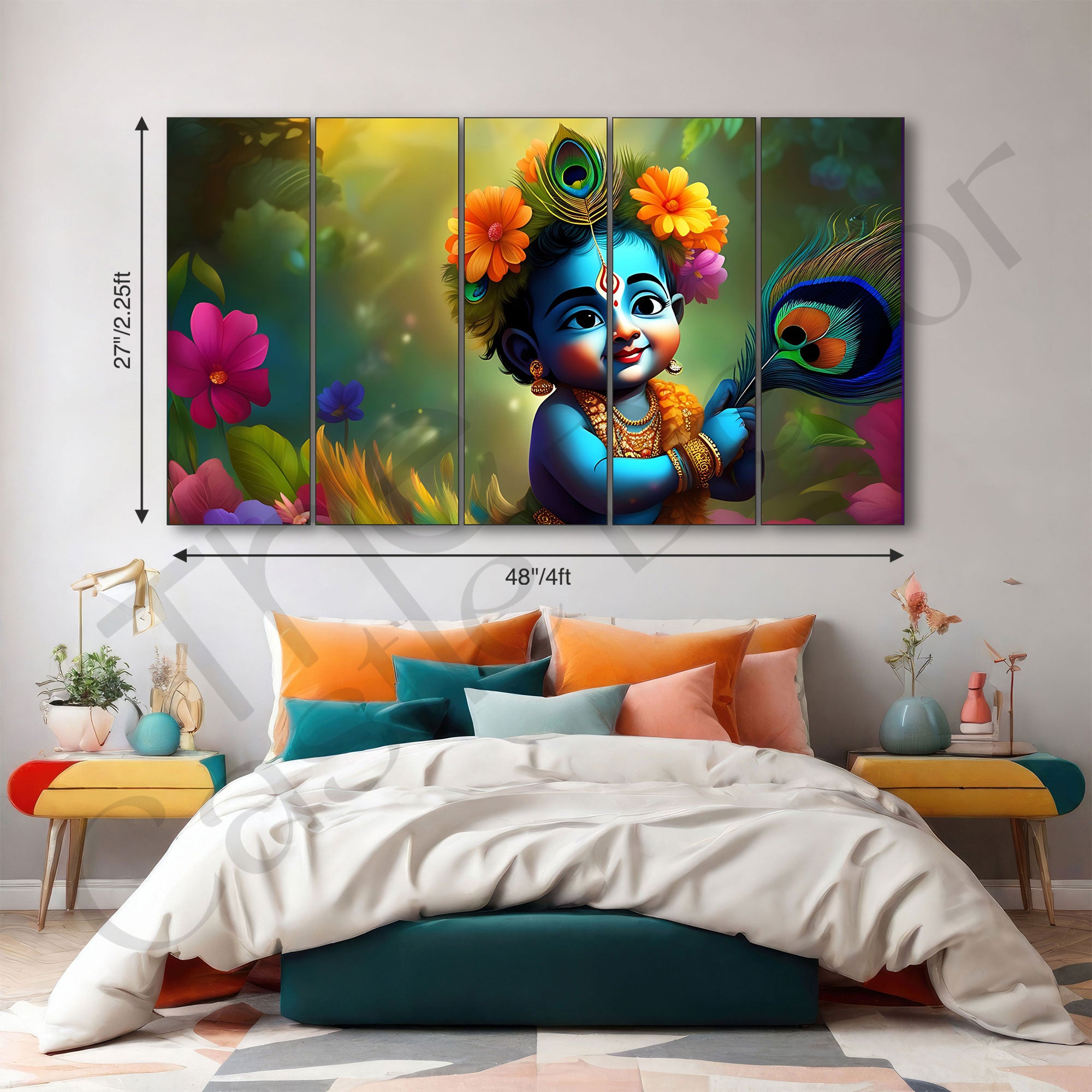 Bal Gopal Painting with frame Big Size Wall Art for living room,Bedroom,Drawing room,Hotels
