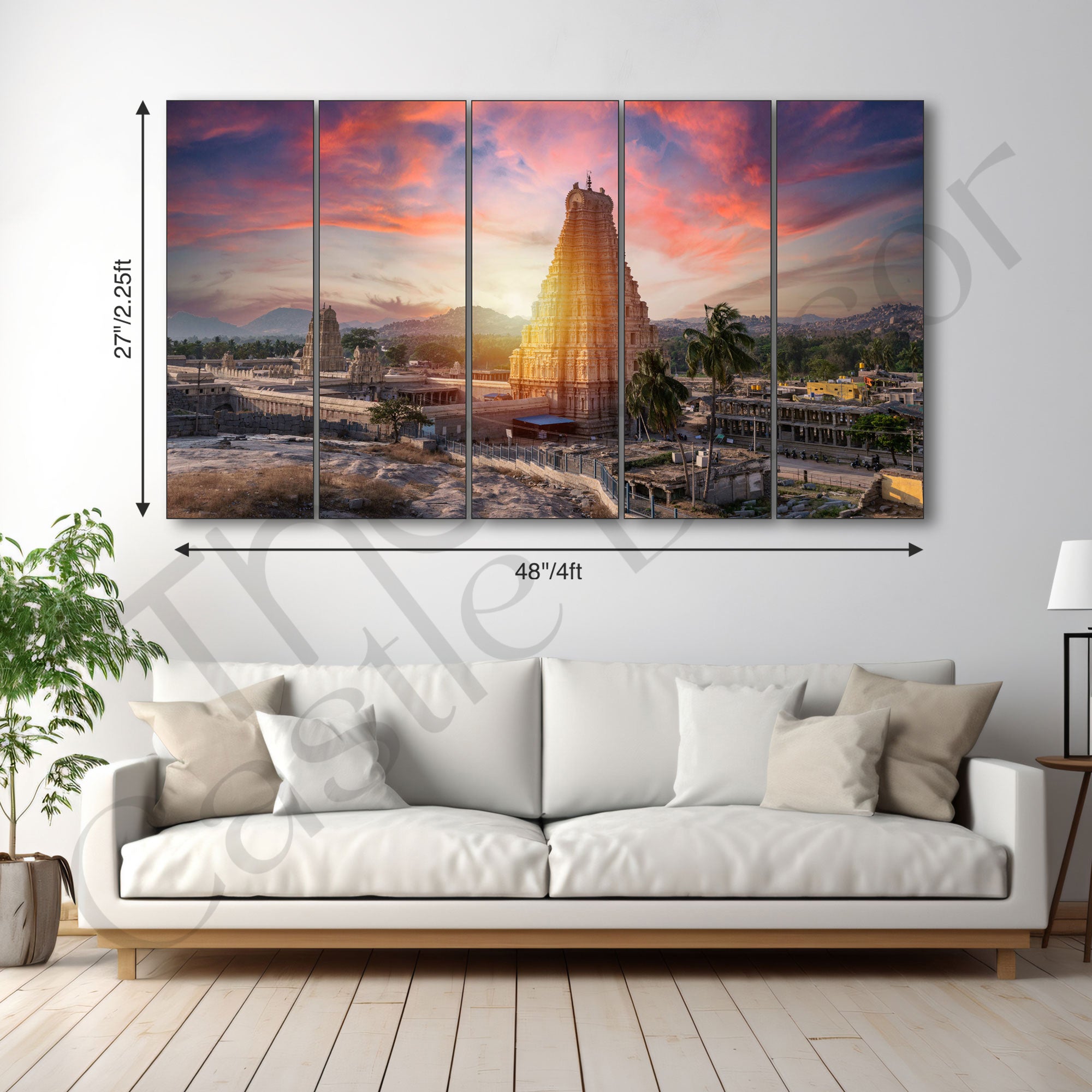 Temple Painting with frame Big Size Wall Art for living room,Bedroom,Drawing room,Hotels
