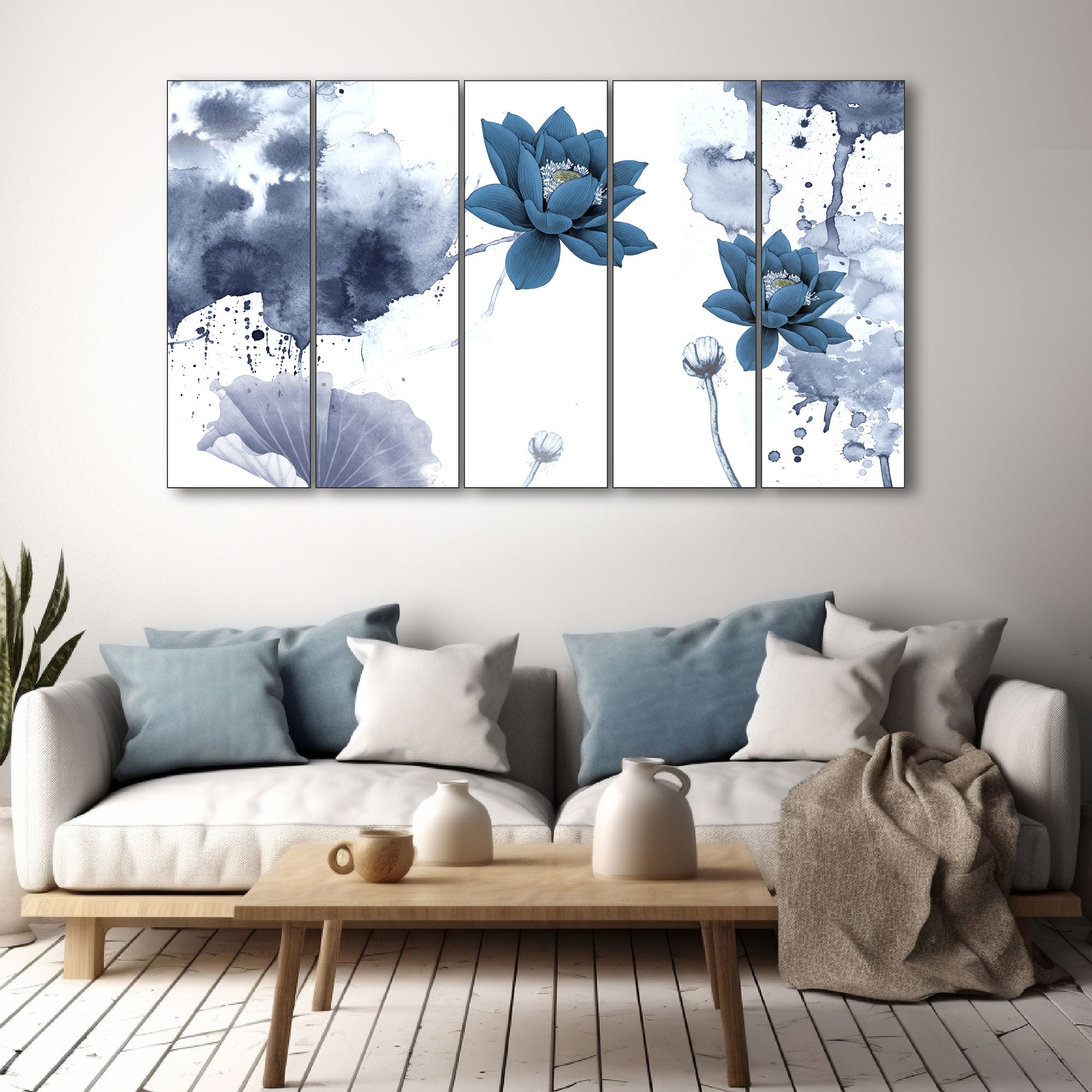 Lotus Painting with frame Big Size Wall Art for living room,Bedroom,Drawing room,Hotels