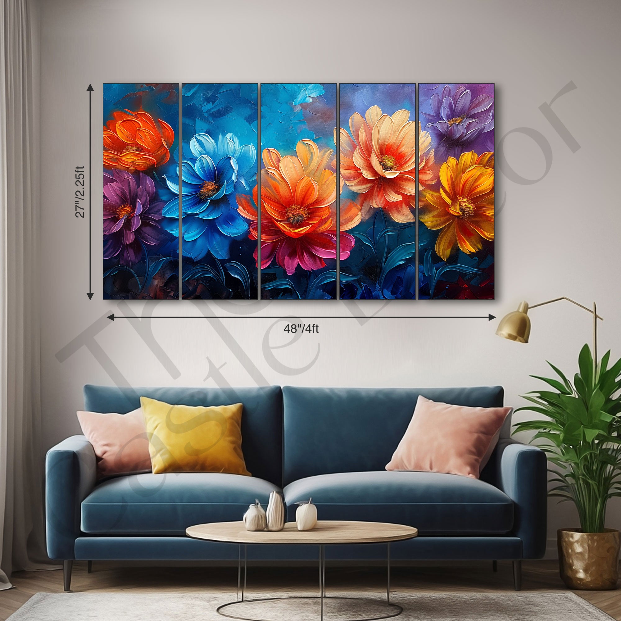 Flower Painting with frame Big Size Wall Art for living room,Bedroom,Drawing room,Hotels