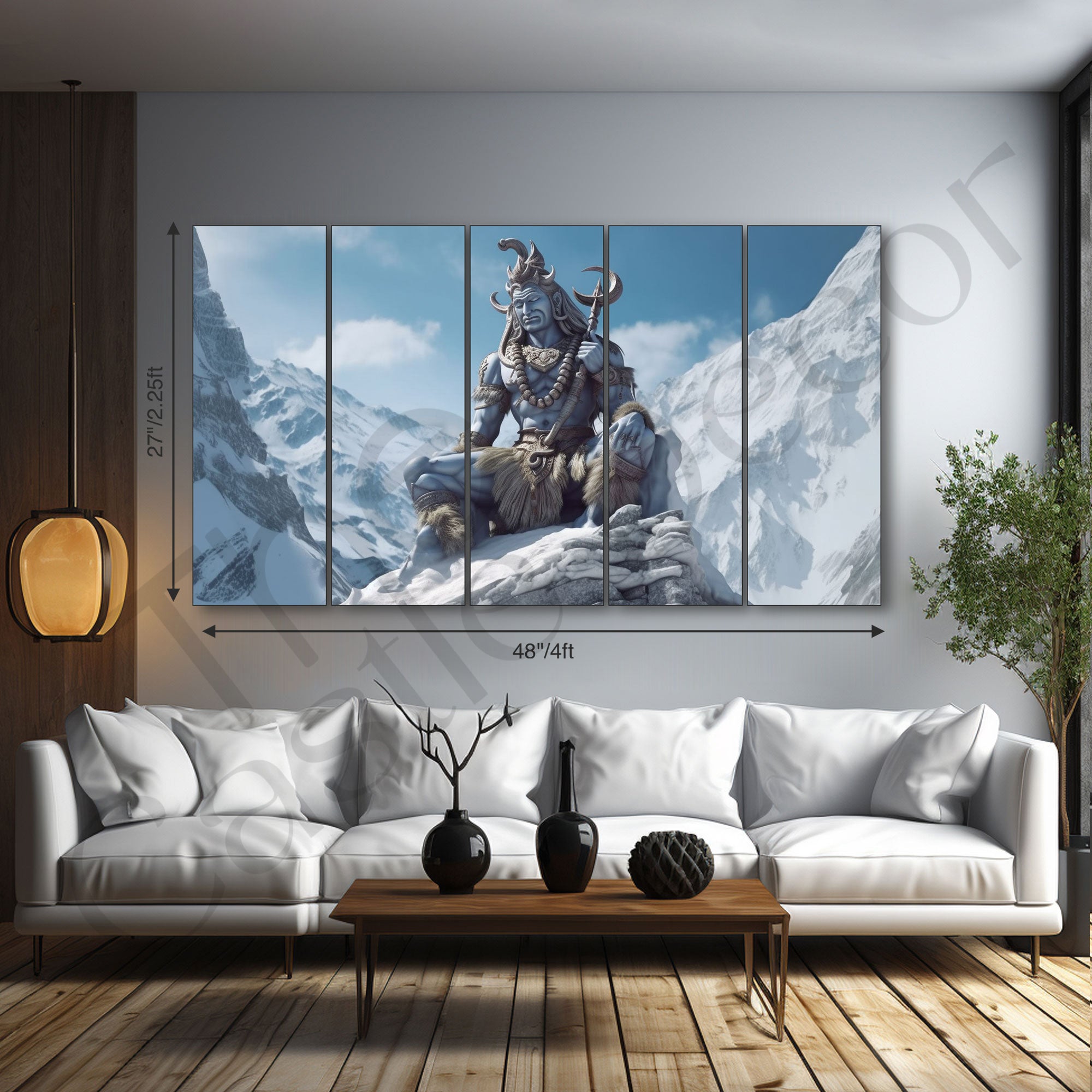 Lord Shiva Painting with frame Big Size Wall Art for living room,Bedroom,Drawing room,Hotels