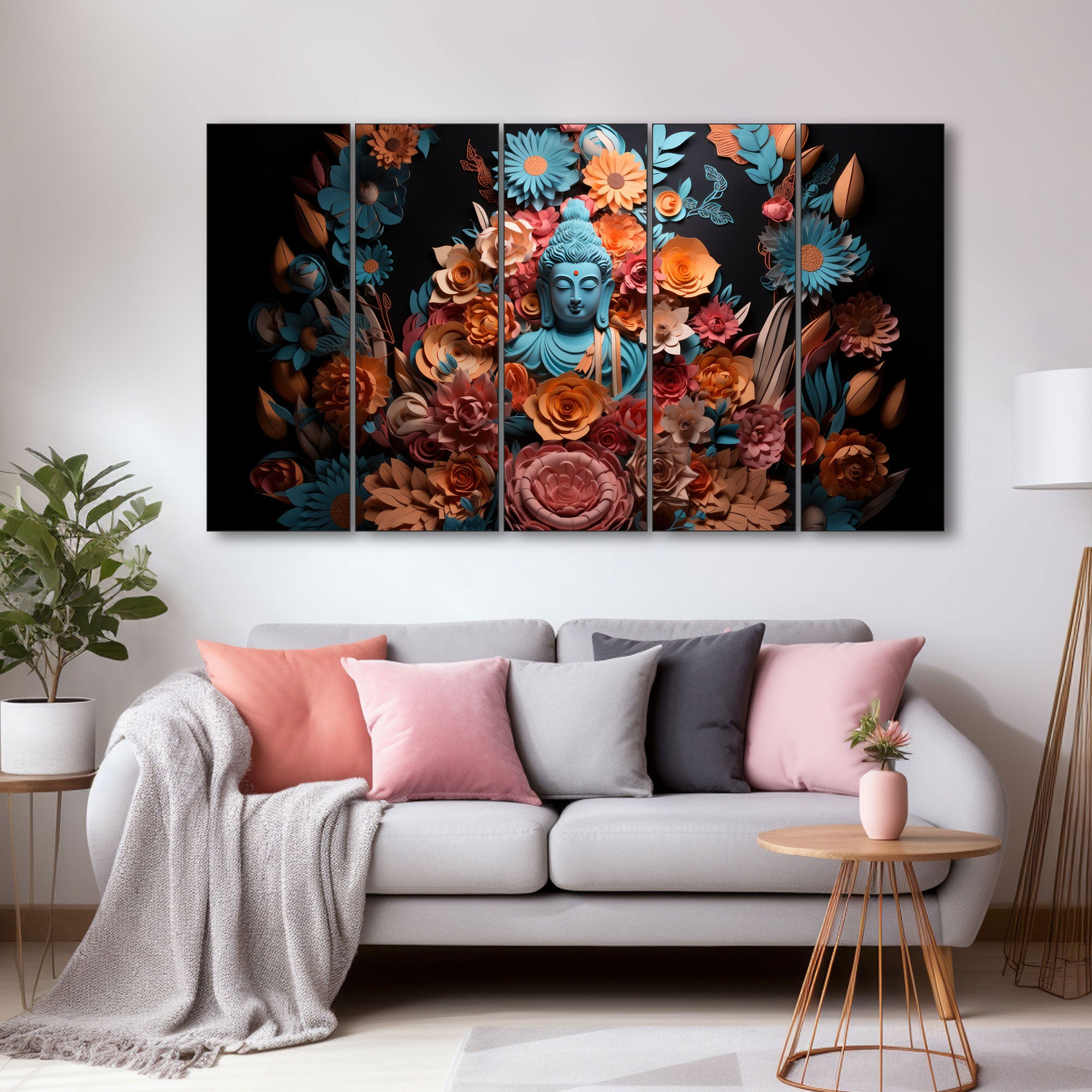 Lord Budha Painting with frame Big Size Wall Art for living room,Bedroom,Drawing room,Hotels