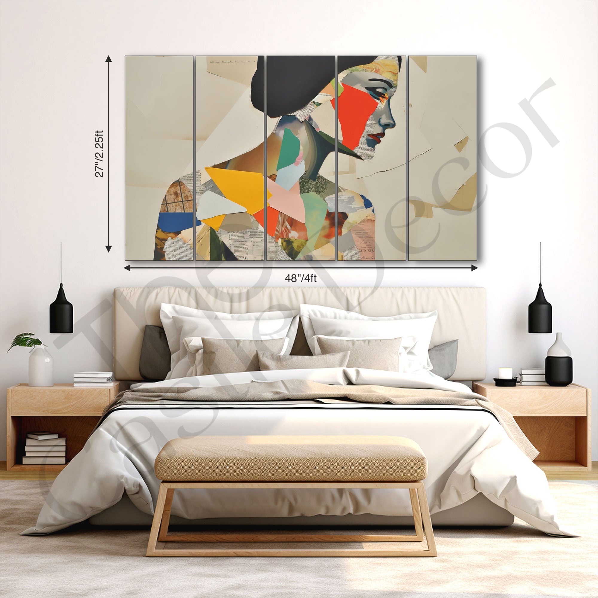 Woman Abstract Painting with frame Big Size Wall Art for living room,Bedroom,Drawing room,Hotels