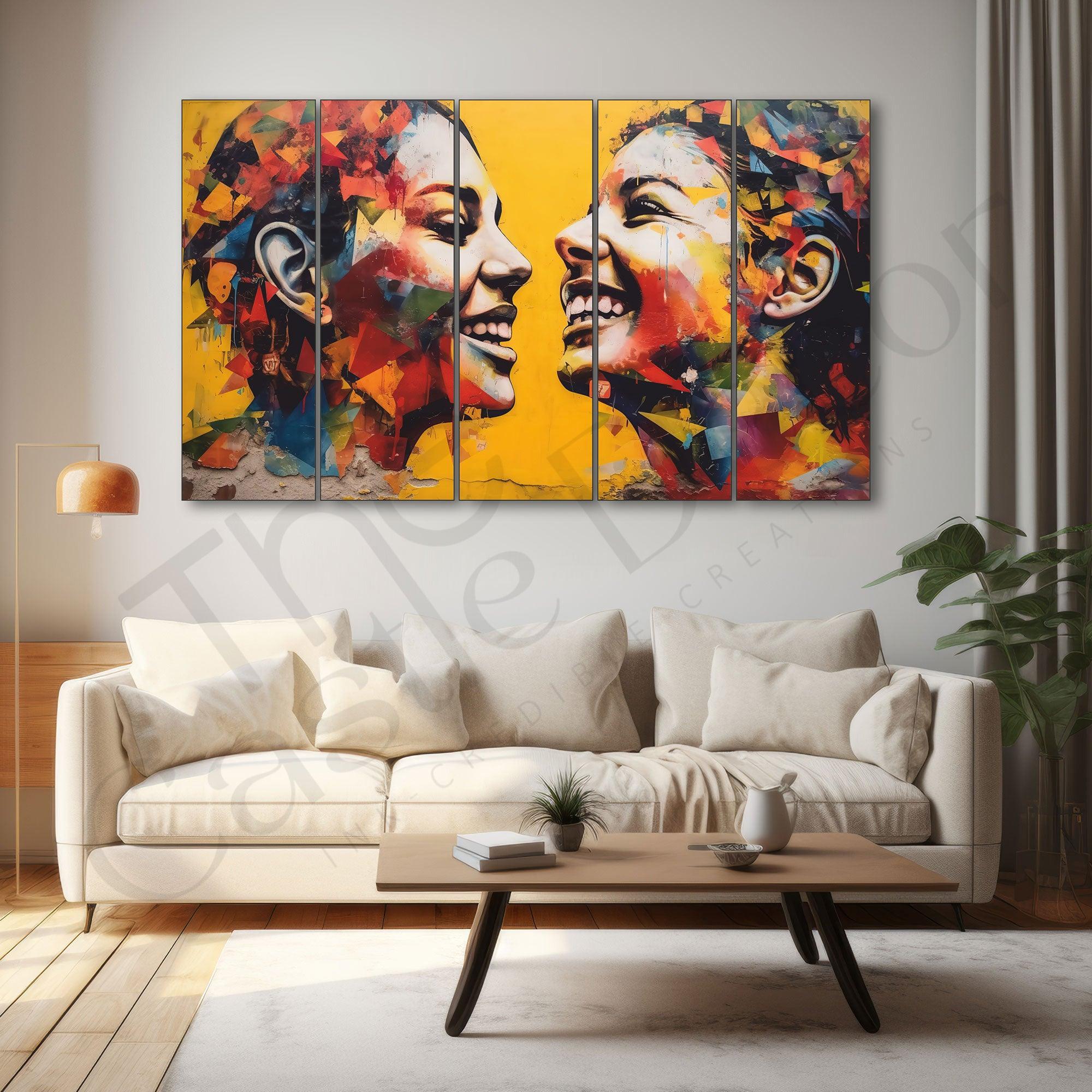 Multiple Women Painting Set of 5 for Home Decoration