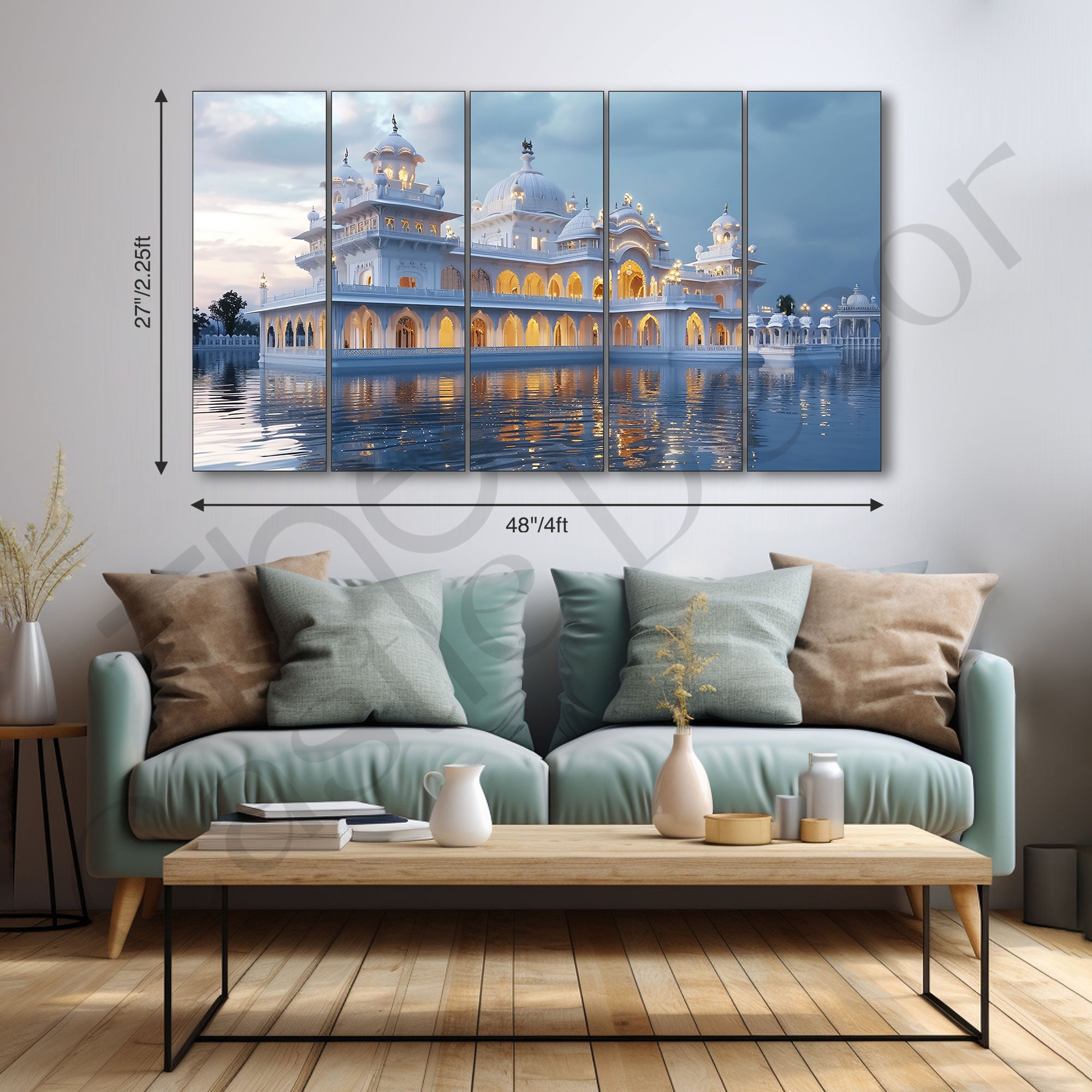 Ram Mandir Painting with frame Big Size Wall Art for living room,Bedroom,Drawing room,Hotels