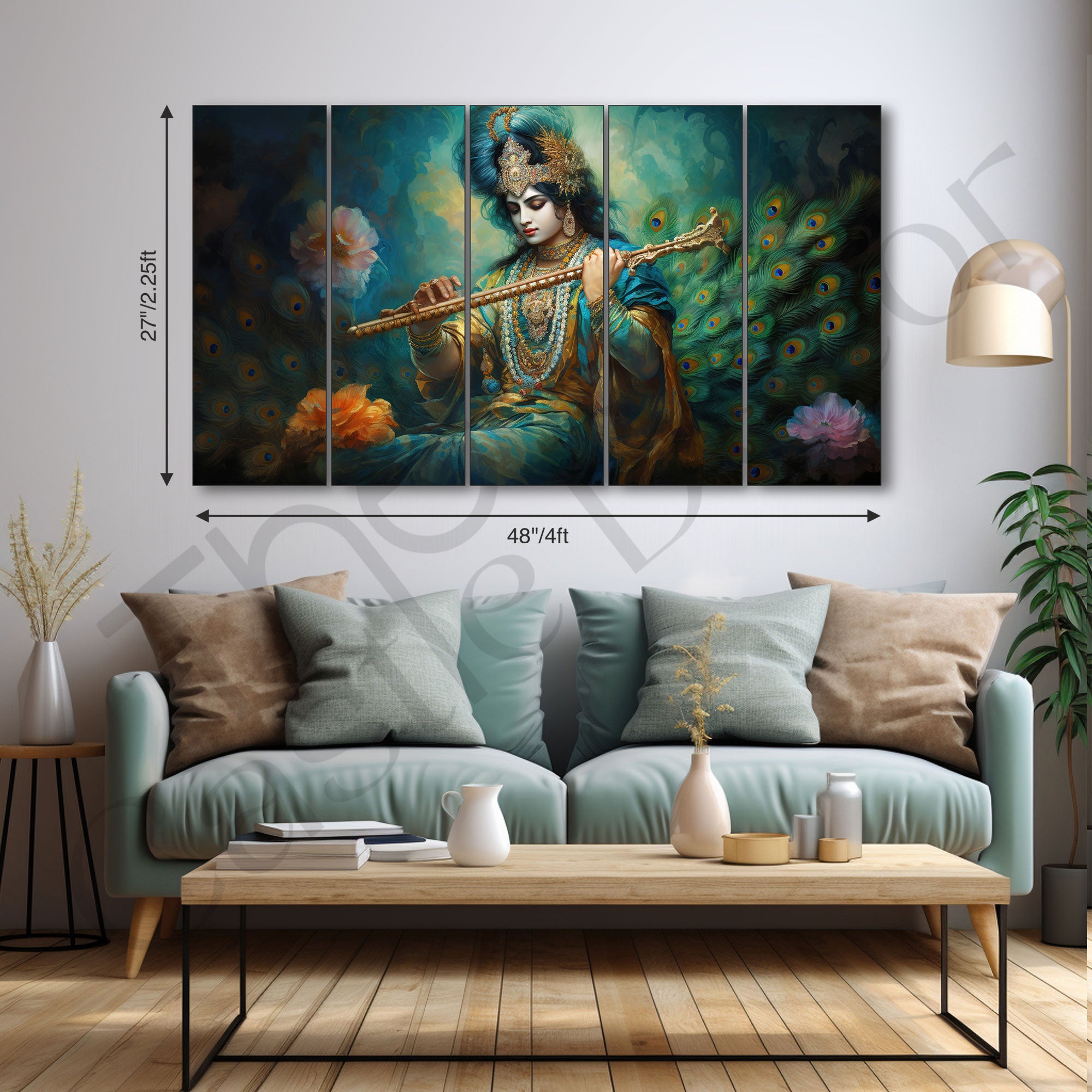 Krishna Ji Painting with frame Big Size Wall Art for living room,Bedroom,Drawing room,Hotels