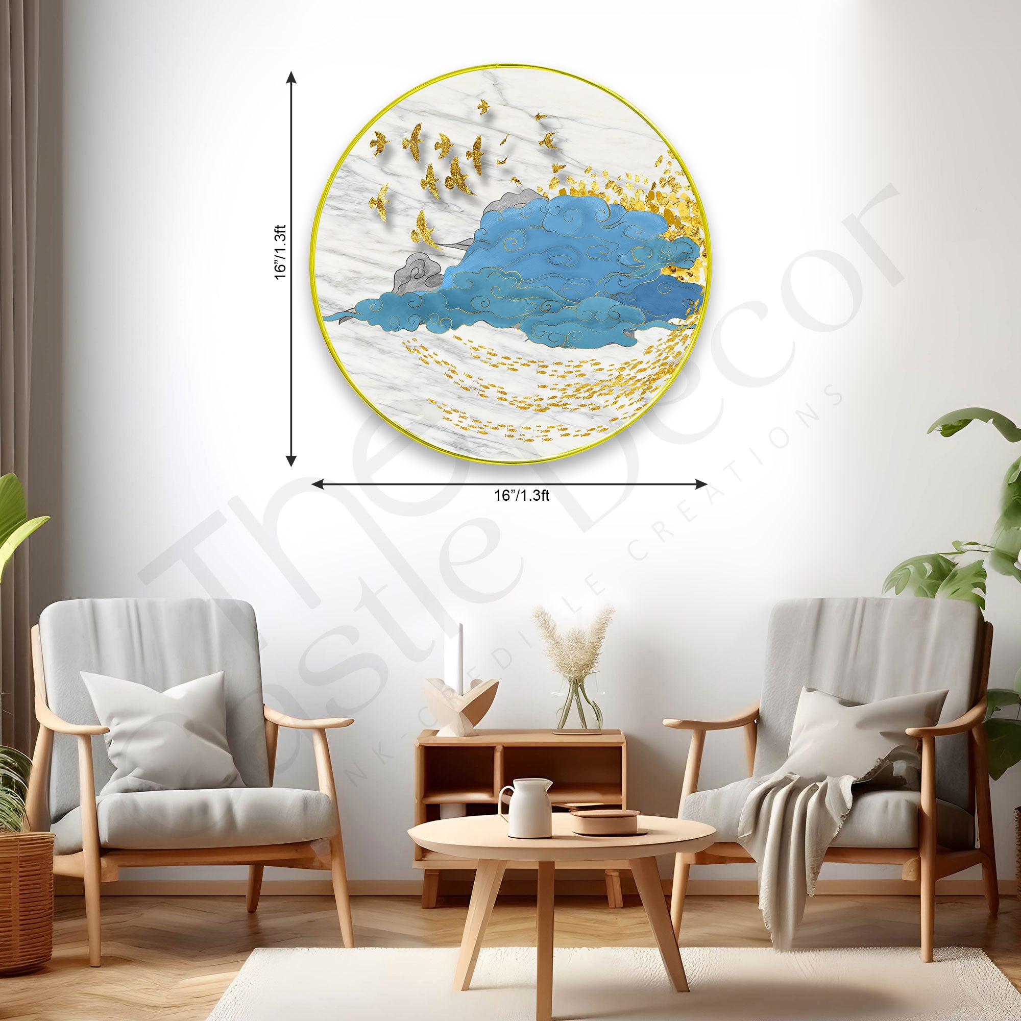 Nature Sparkle Wooden Wall Plate for Home Decoration Art-18
