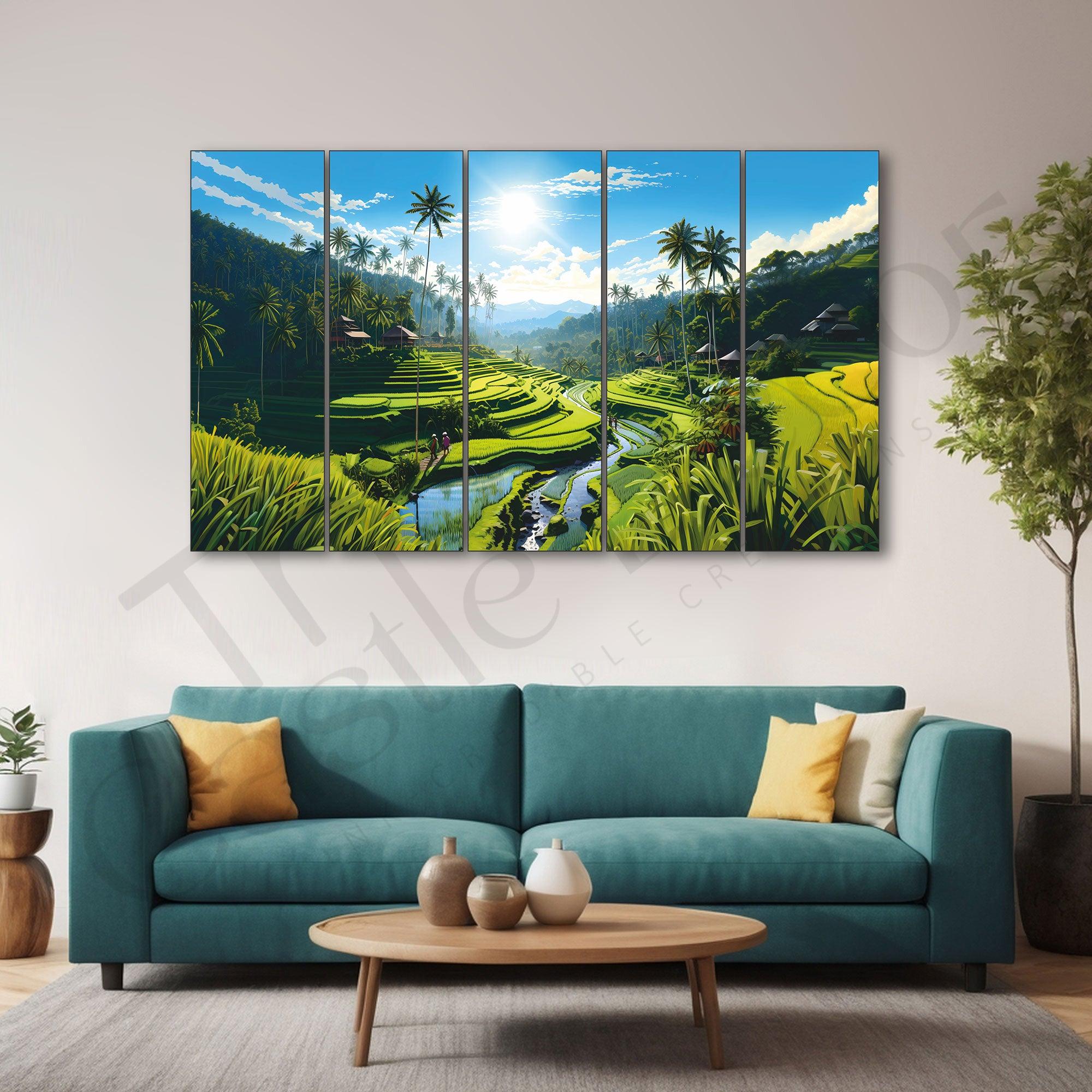 Landscape Nature Painting Set of 5 for Home Decoration
