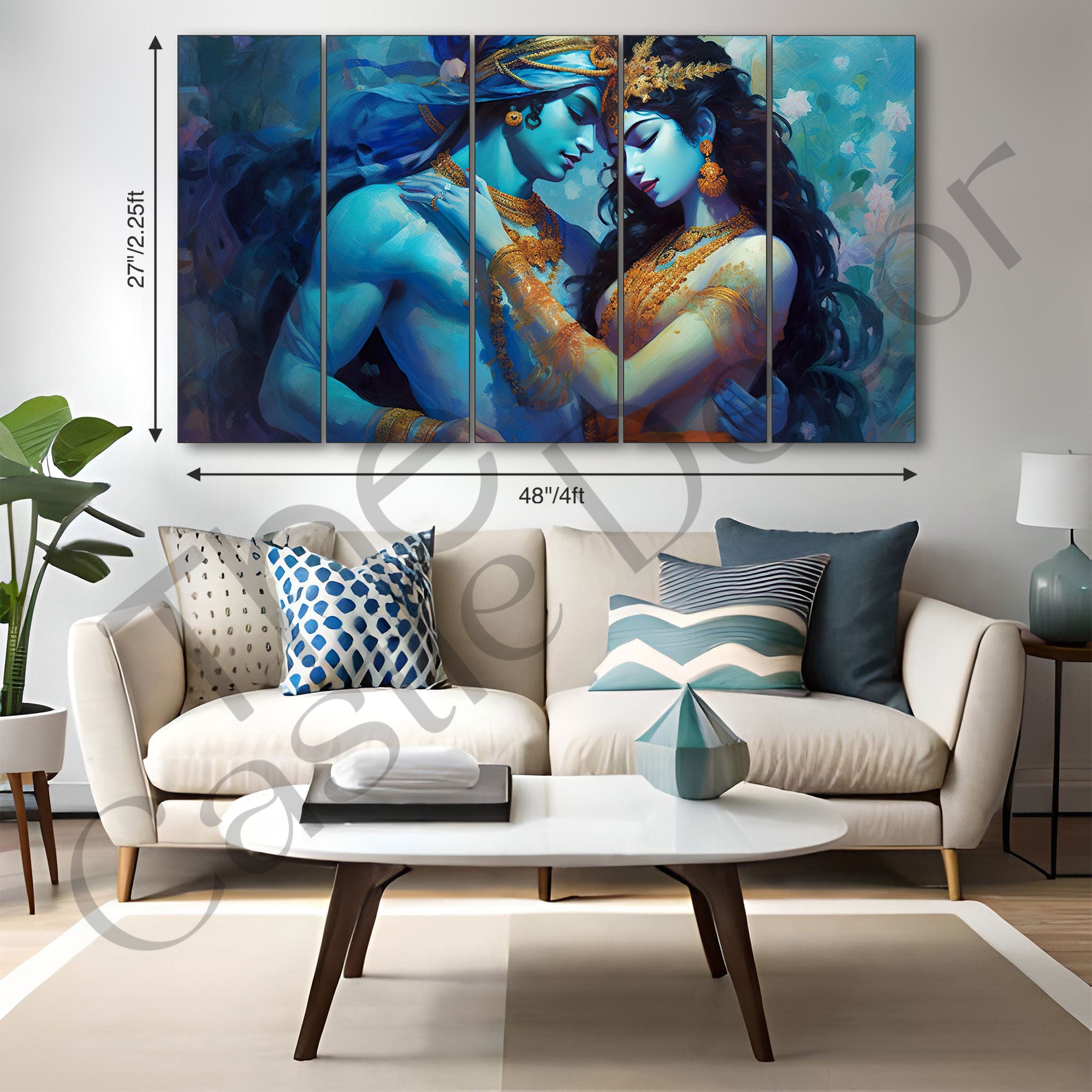 Radha Krishan Painting with frame Big Size Wall Art for living room,Bedroom,Drawing room,Hotels
