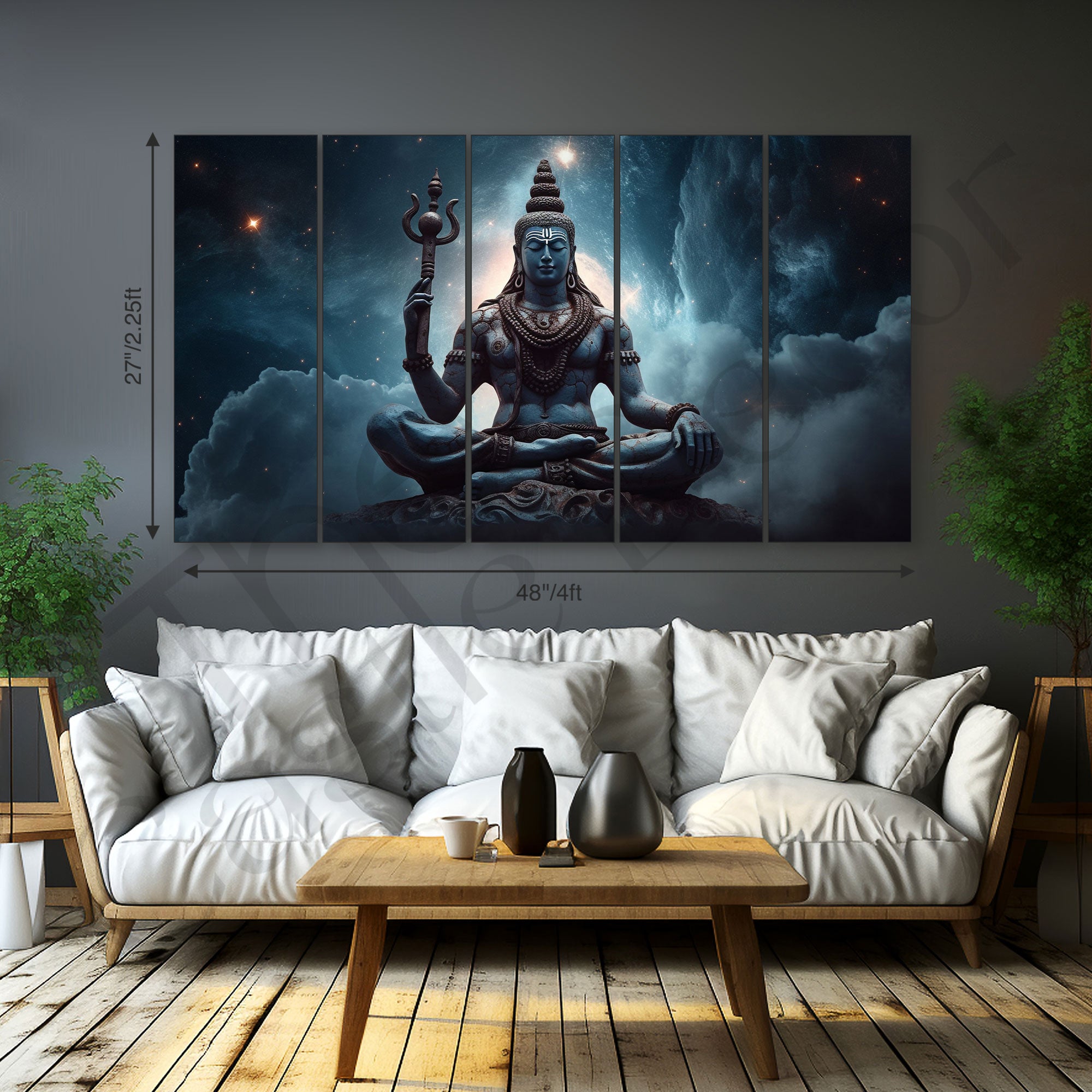 Lord Shiva Painting with frame Big Size Wall Art for living room,Bedroom,Drawing room,Hotels