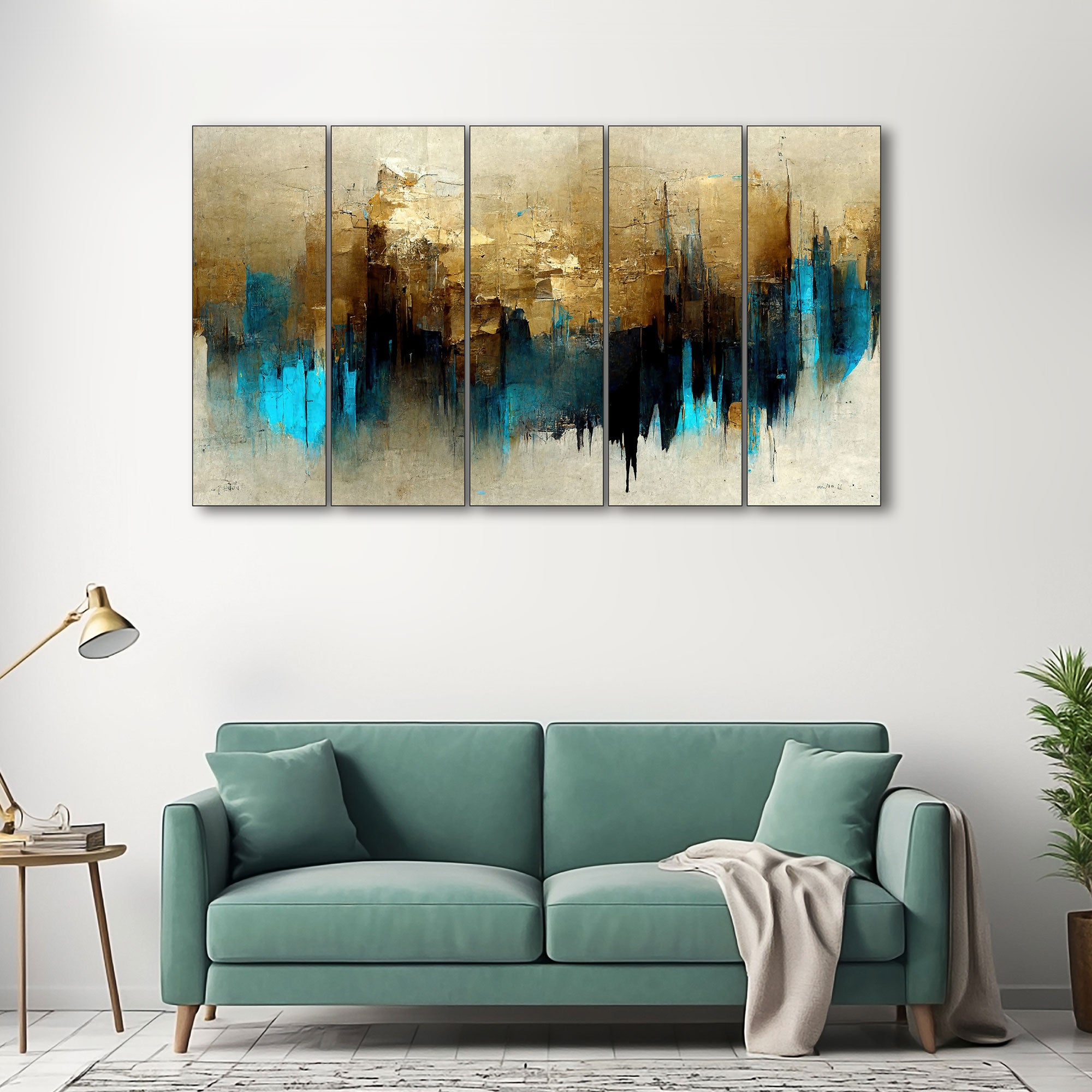 Abstract Painting with frame Big Size Wall Art for living room,Bedroom,Drawing room,Hotels 27x48"