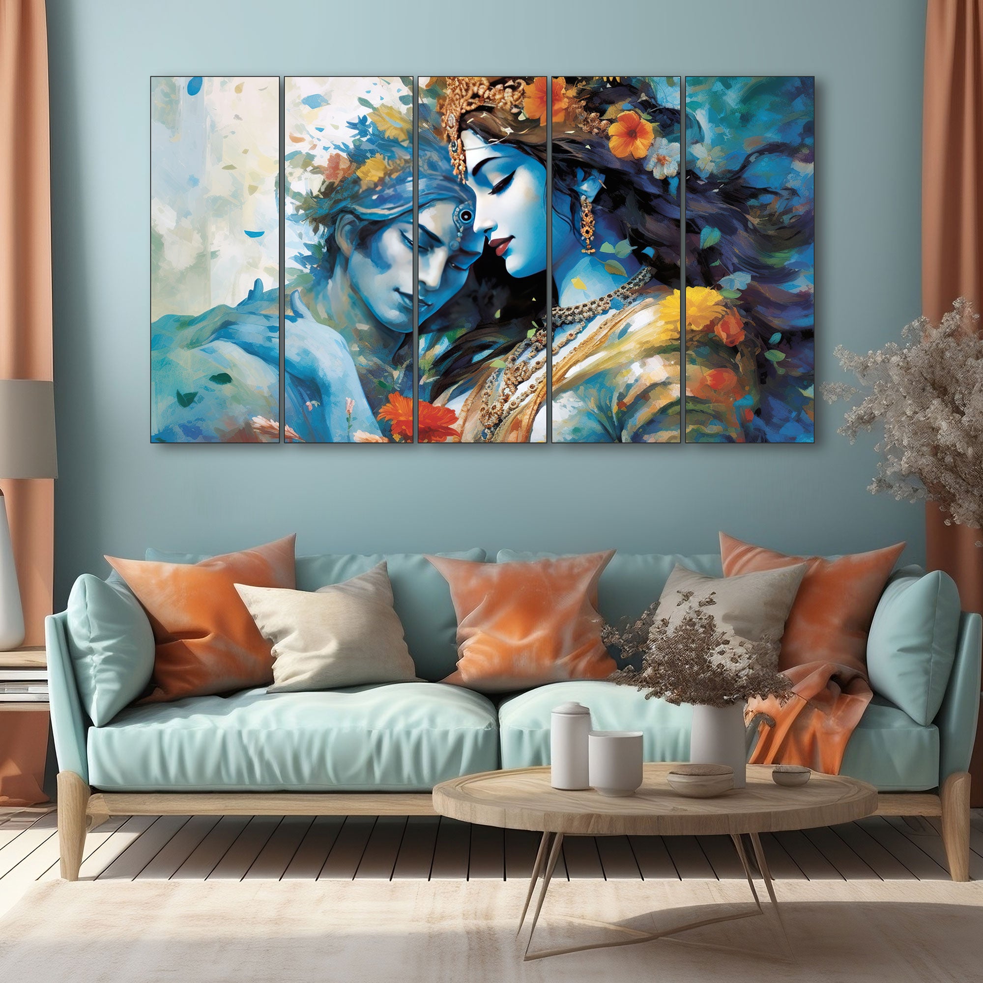 Radha Krishan Painting with frame Big Size Wall Art for living room,Bedroom,Drawing room,Hotels