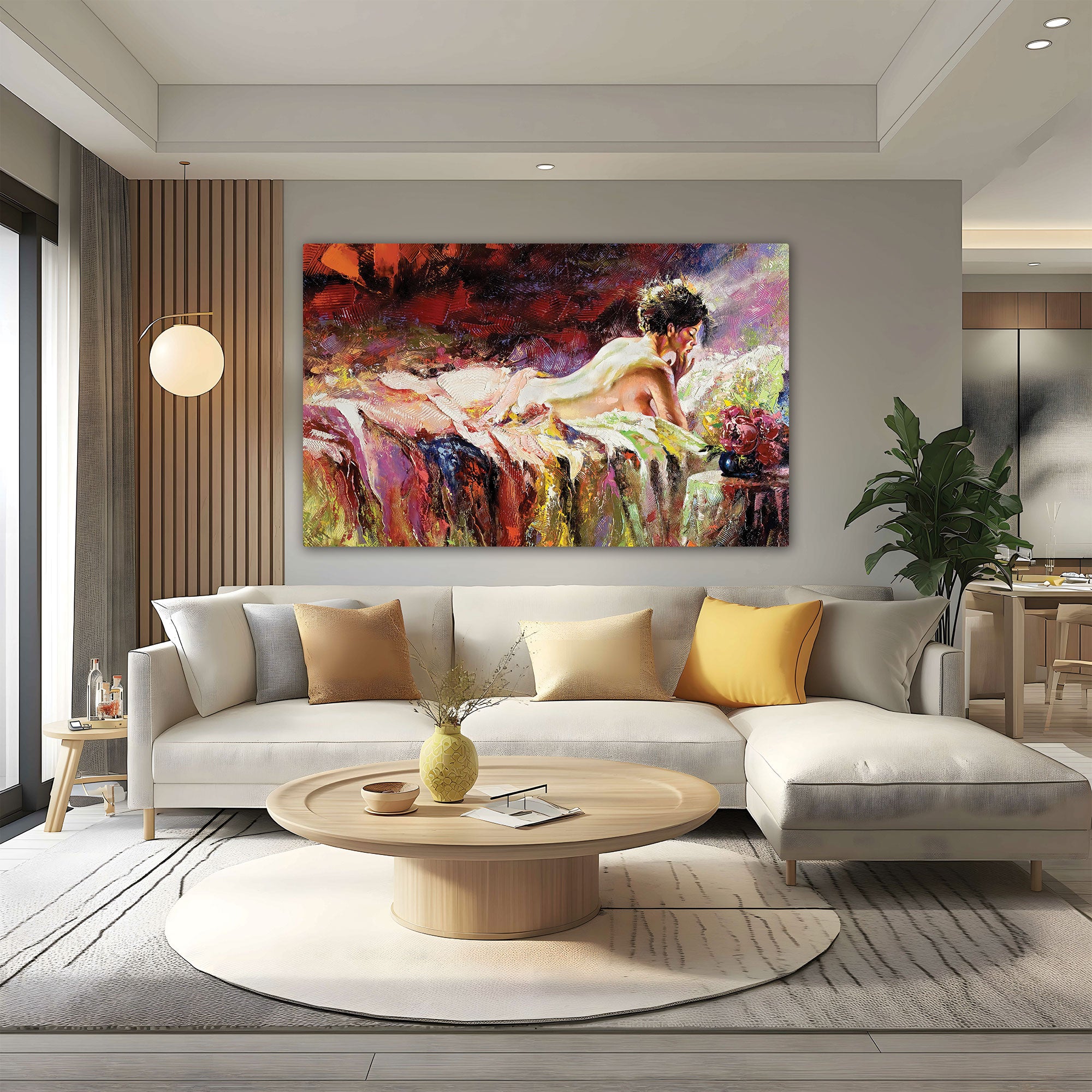 Naked Women Canvas painting with frame Big Size Wall Art for living room,Bedroom,Drawing room,Hotels