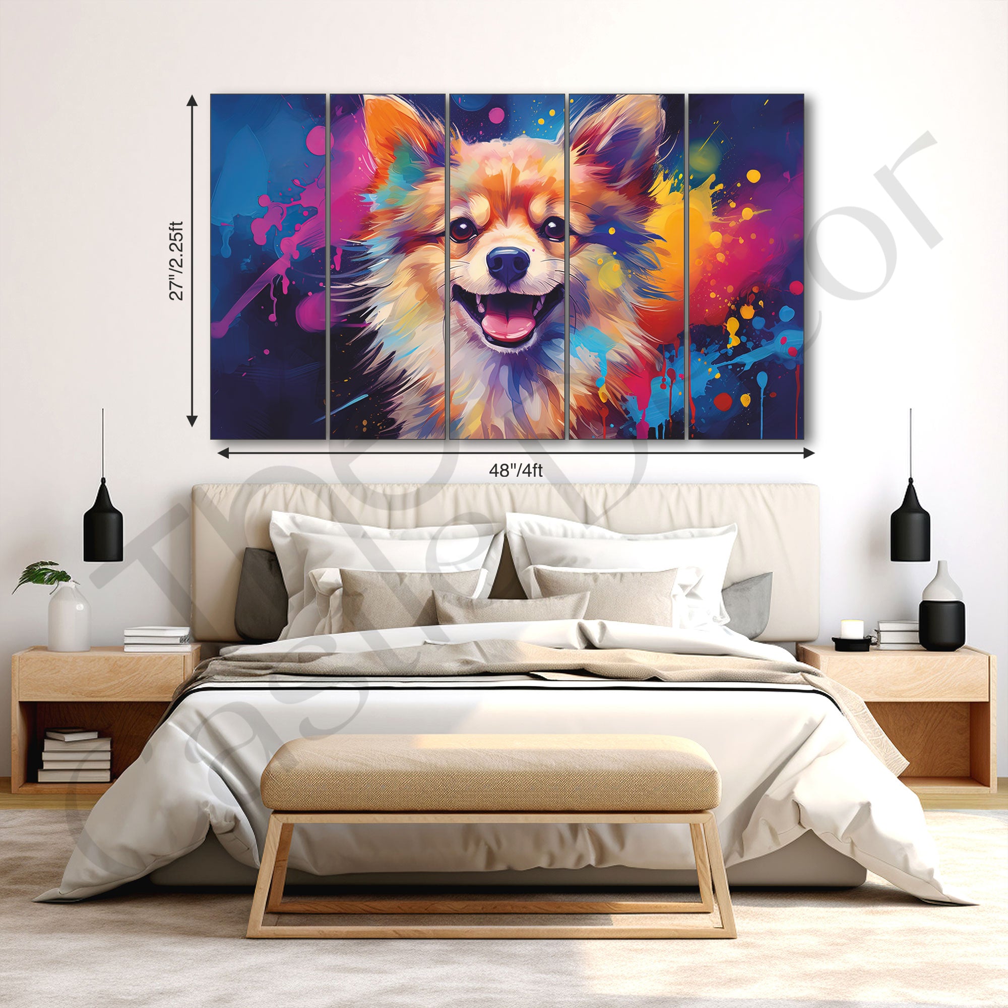 Dogs Painting with frame Big Size Wall Art for living room,Bedroom,Drawing room,Hotels