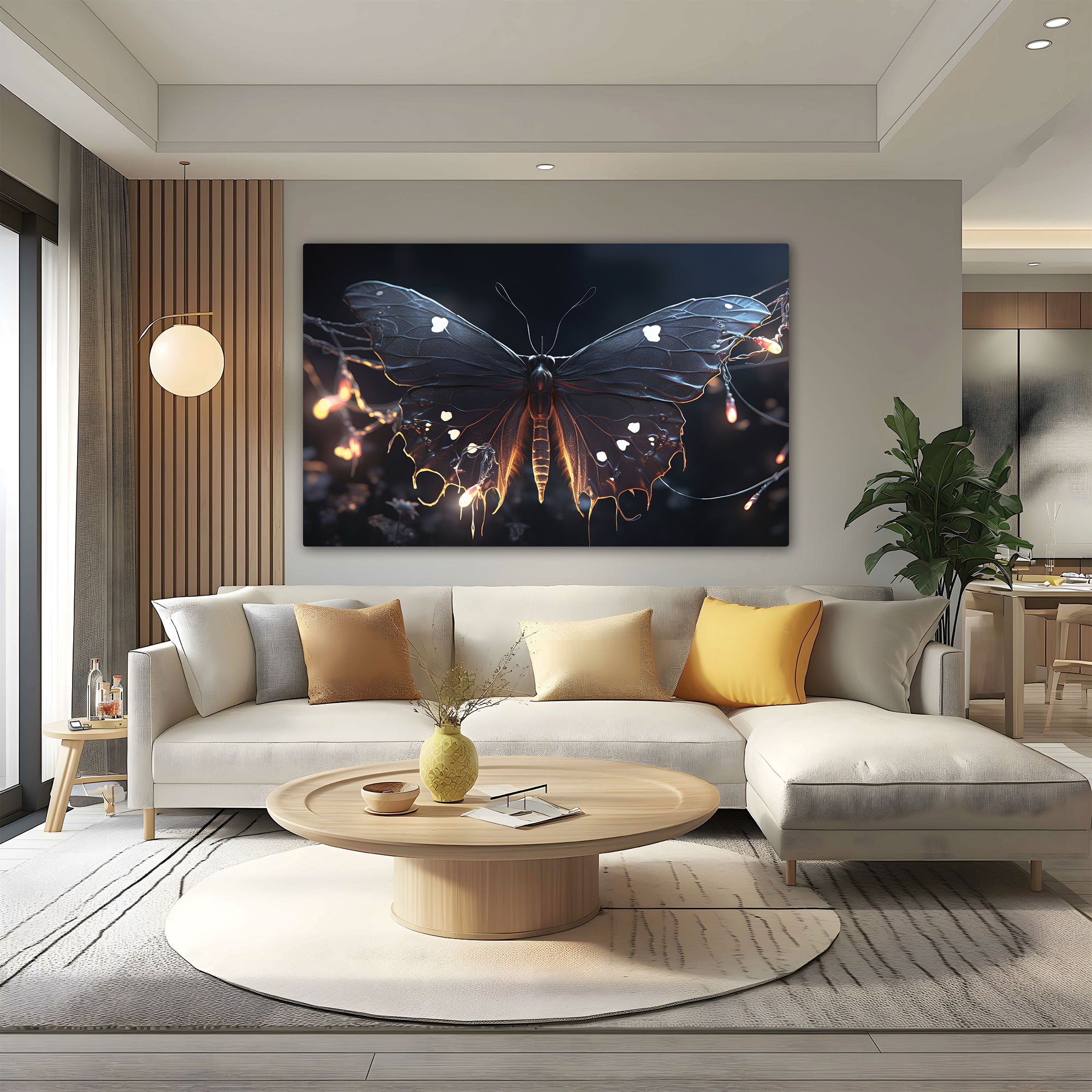 Butterfly Abstract Canvas painting with frame Big Size Wall Art for living room,Bedroom,Drawing room,Hotels