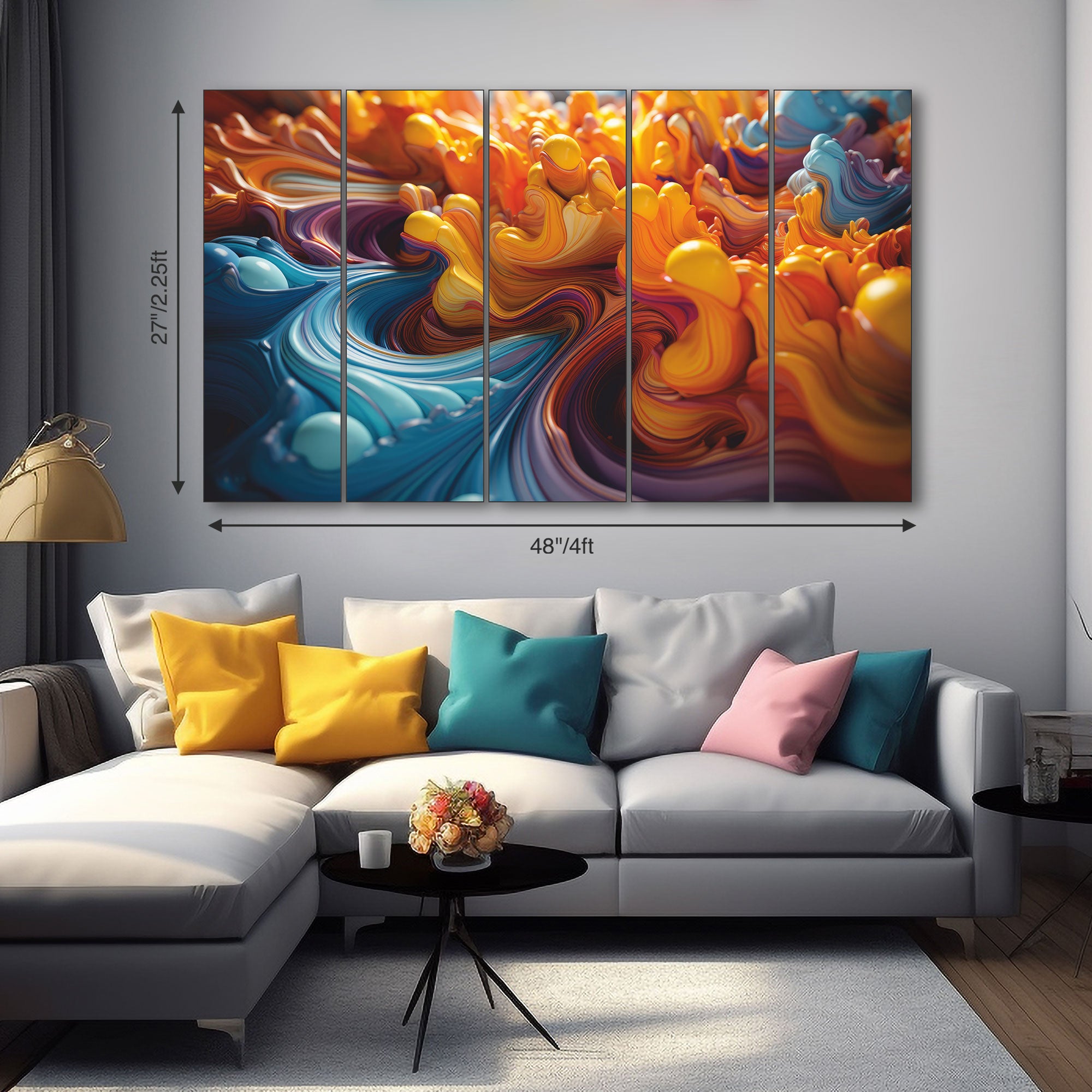 Abstract Painting with frame Big Size Wall Art for living room,Bedroom,Drawing room,Hotels