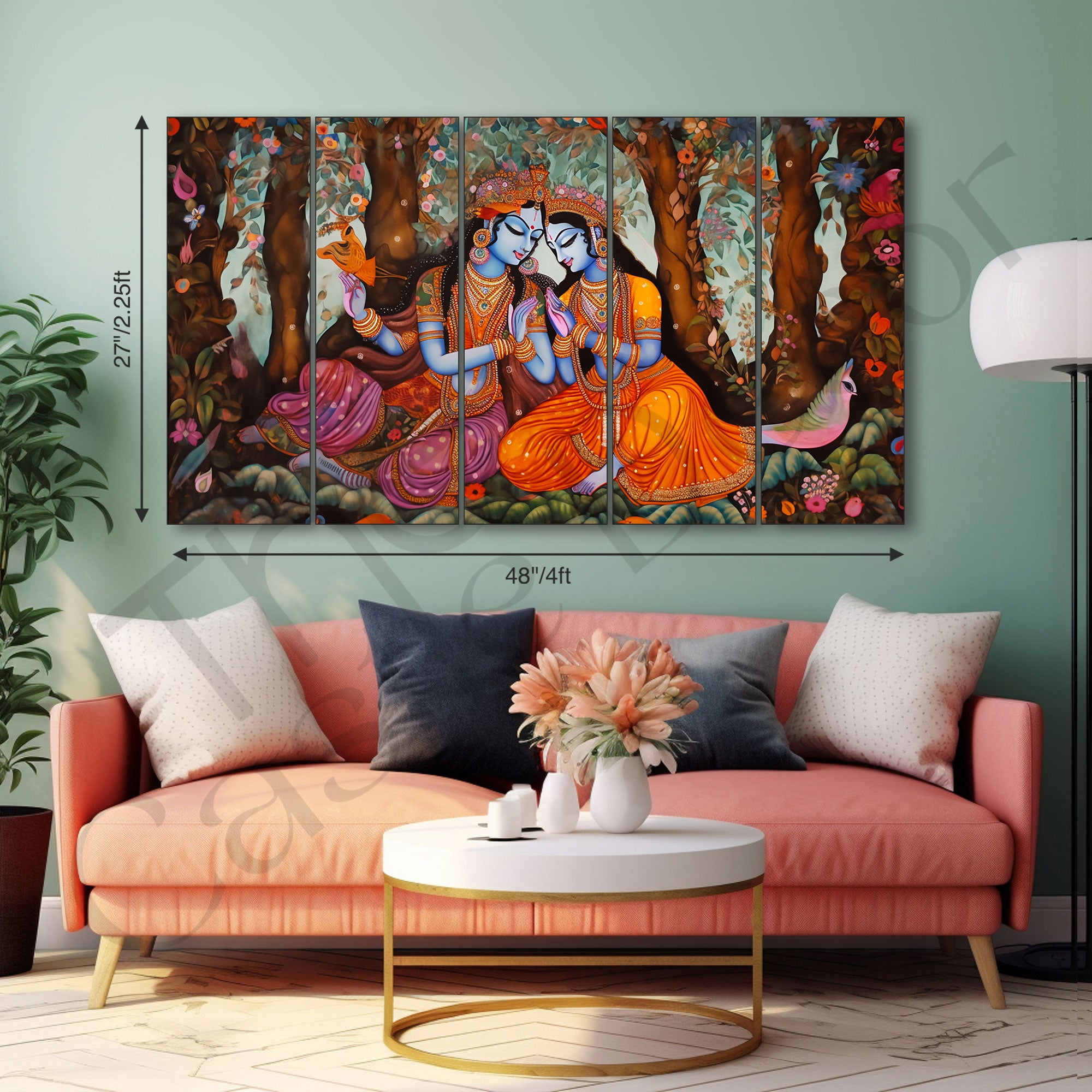 Radha Krishan Painting with frame Big Size Wall Art for living room,Bedroom,Drawing room,Hotels