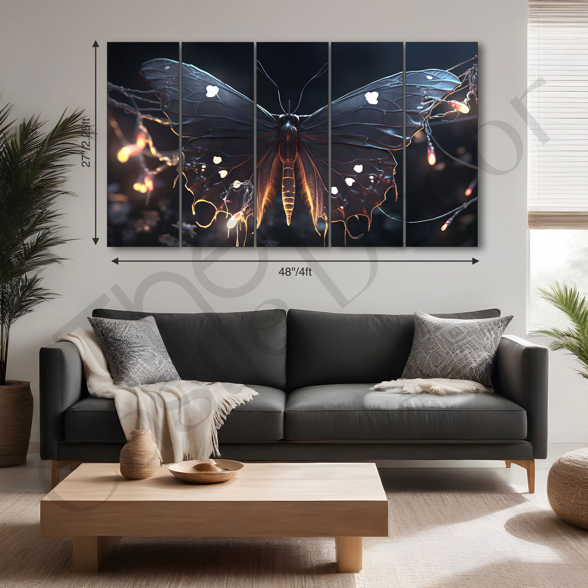 Butterflies Painting with frame Big Size Wall Art for living room,Bedroom,Drawing room,Hotels
