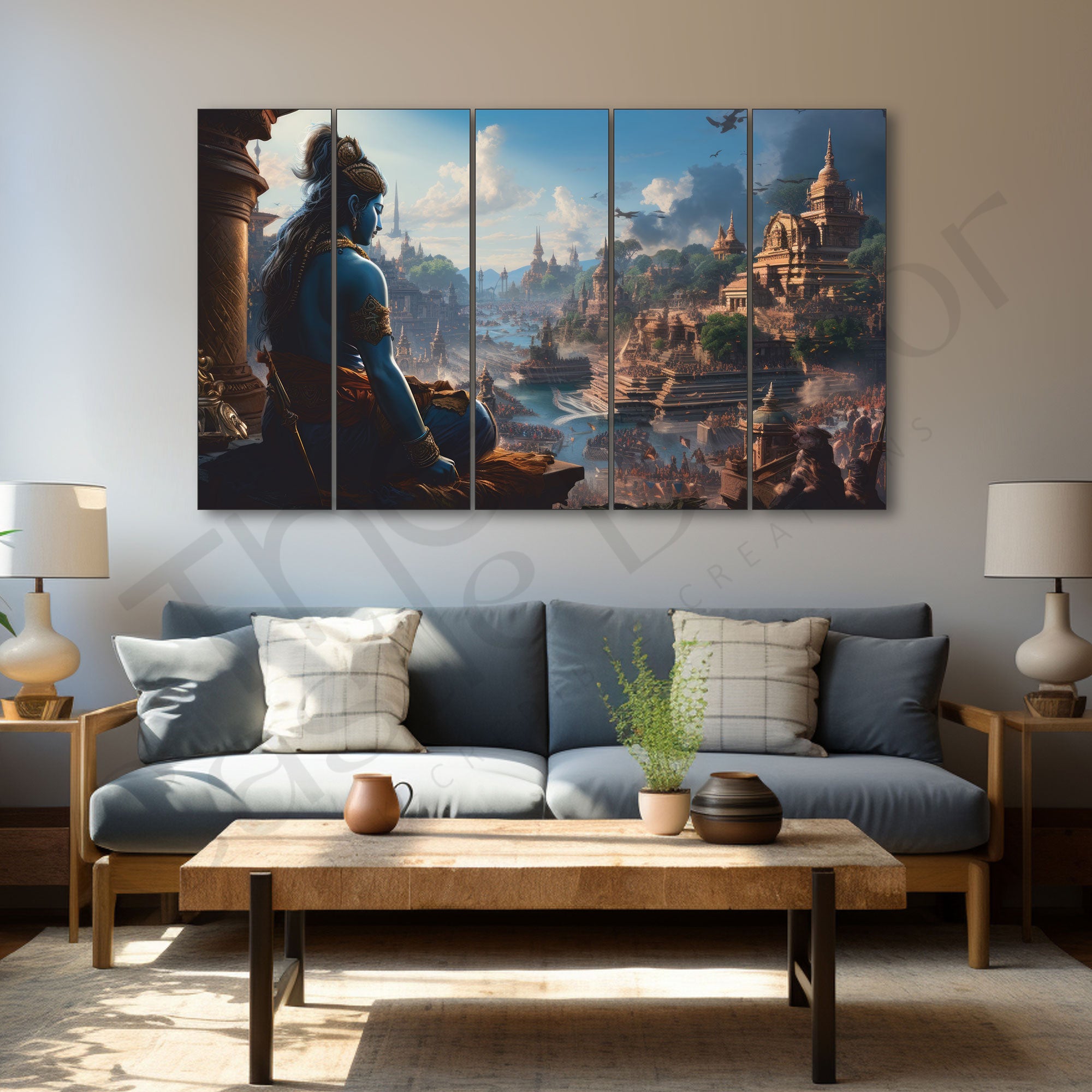 Lord Rama Painting Set of 5 for Home Decoration