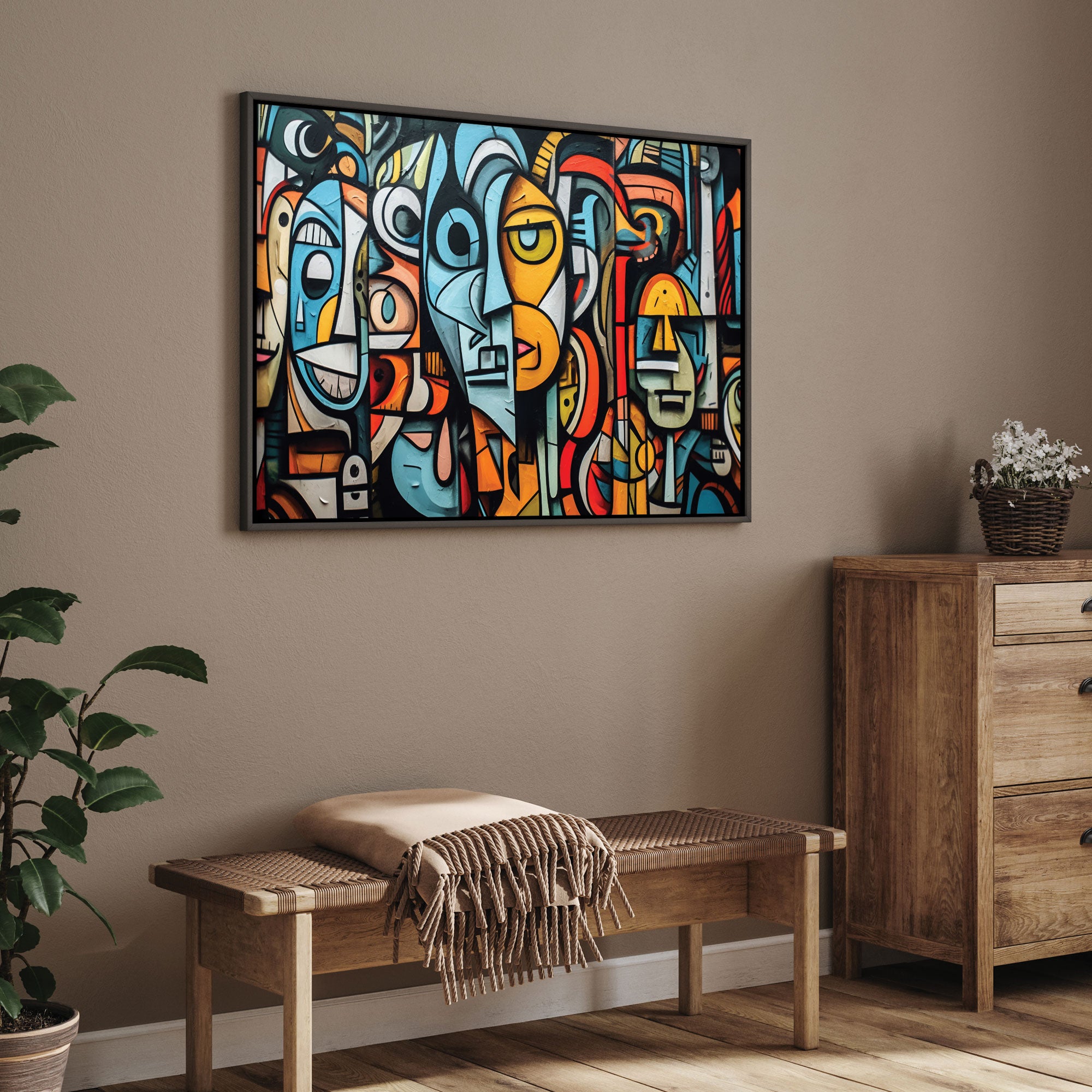 Abstract woman Canvas painting with frame Big Size Wall Art for living room,Bedroom,Drawing room,Hotels